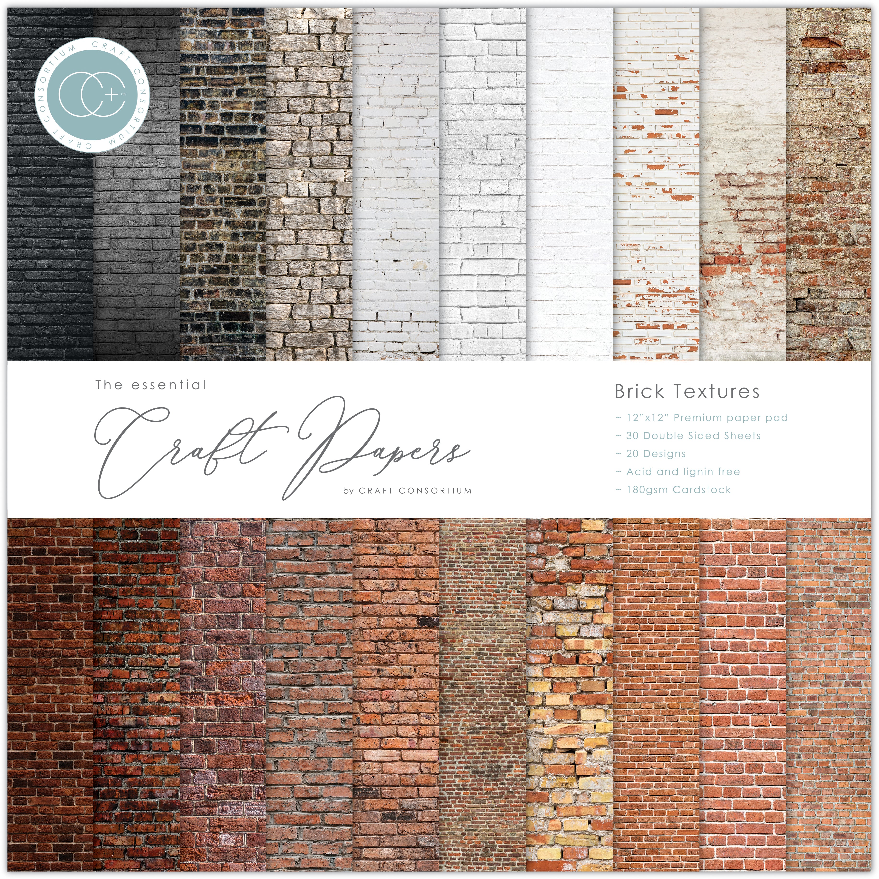 Brick Textures 12x12 Premium Paper Pad