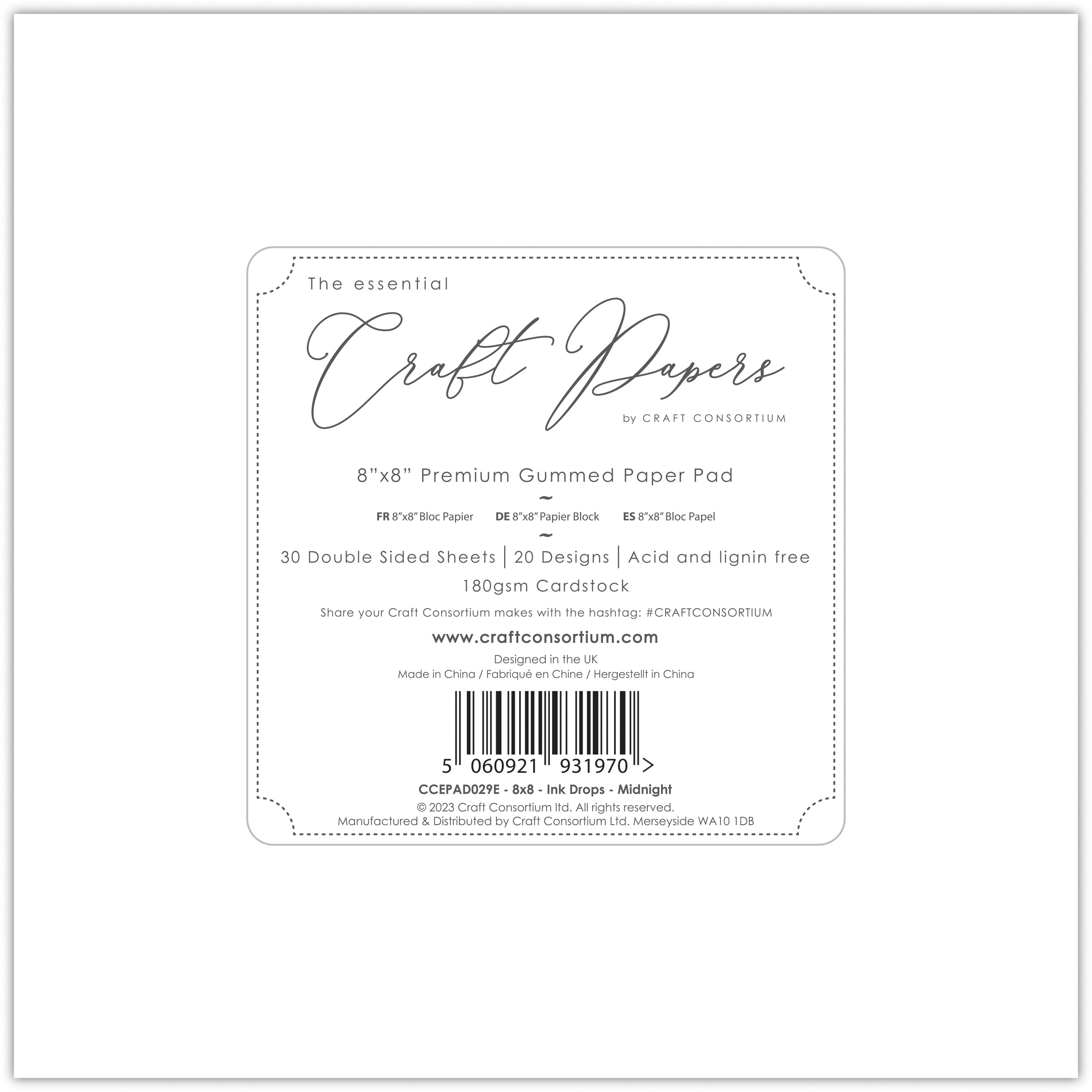 Craft Consortium - Ink Drops - Midnight - 8x8