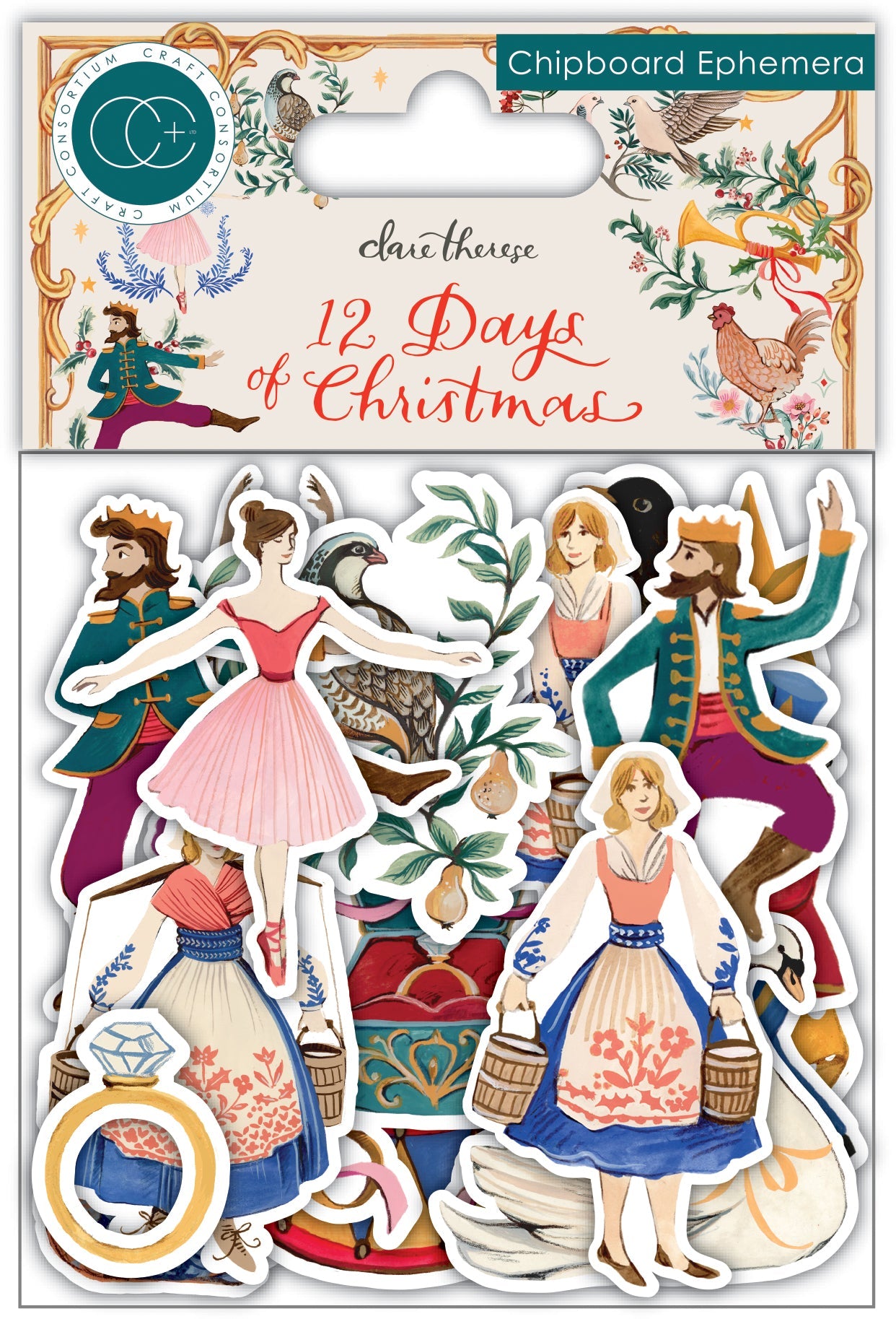 Craft Consortium 12 Days Of Christmas - Chipboard Ephemera