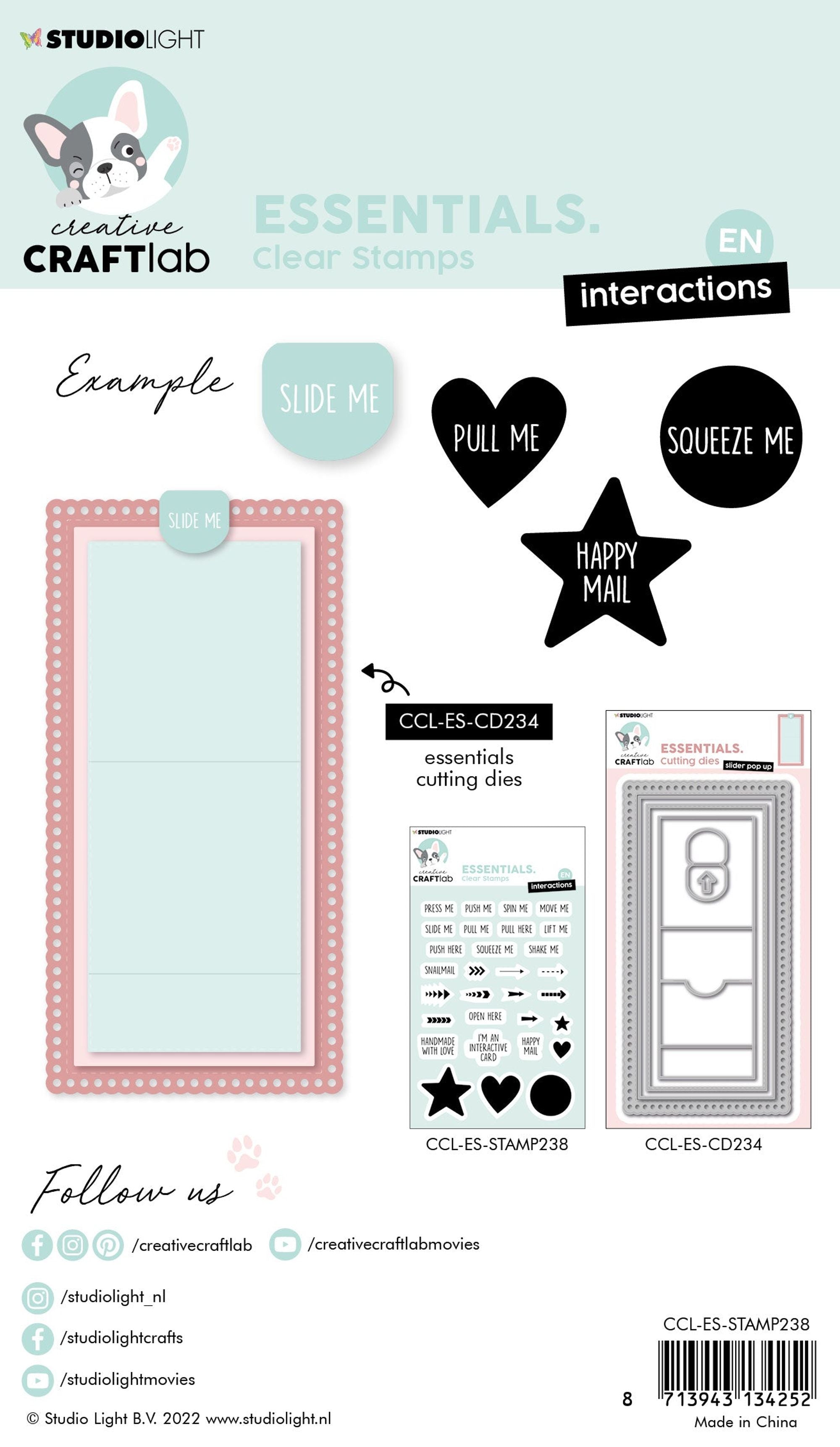 CCL Clear Stamp Text Interactions For Slider Pop Up Die Essentials 105x148x3mm 30 PC nr.238