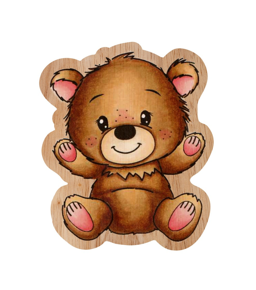 CCL Rubber Stamp Wooden Ted Sitting Friendz 77x65x4mm 1 PC nr.307