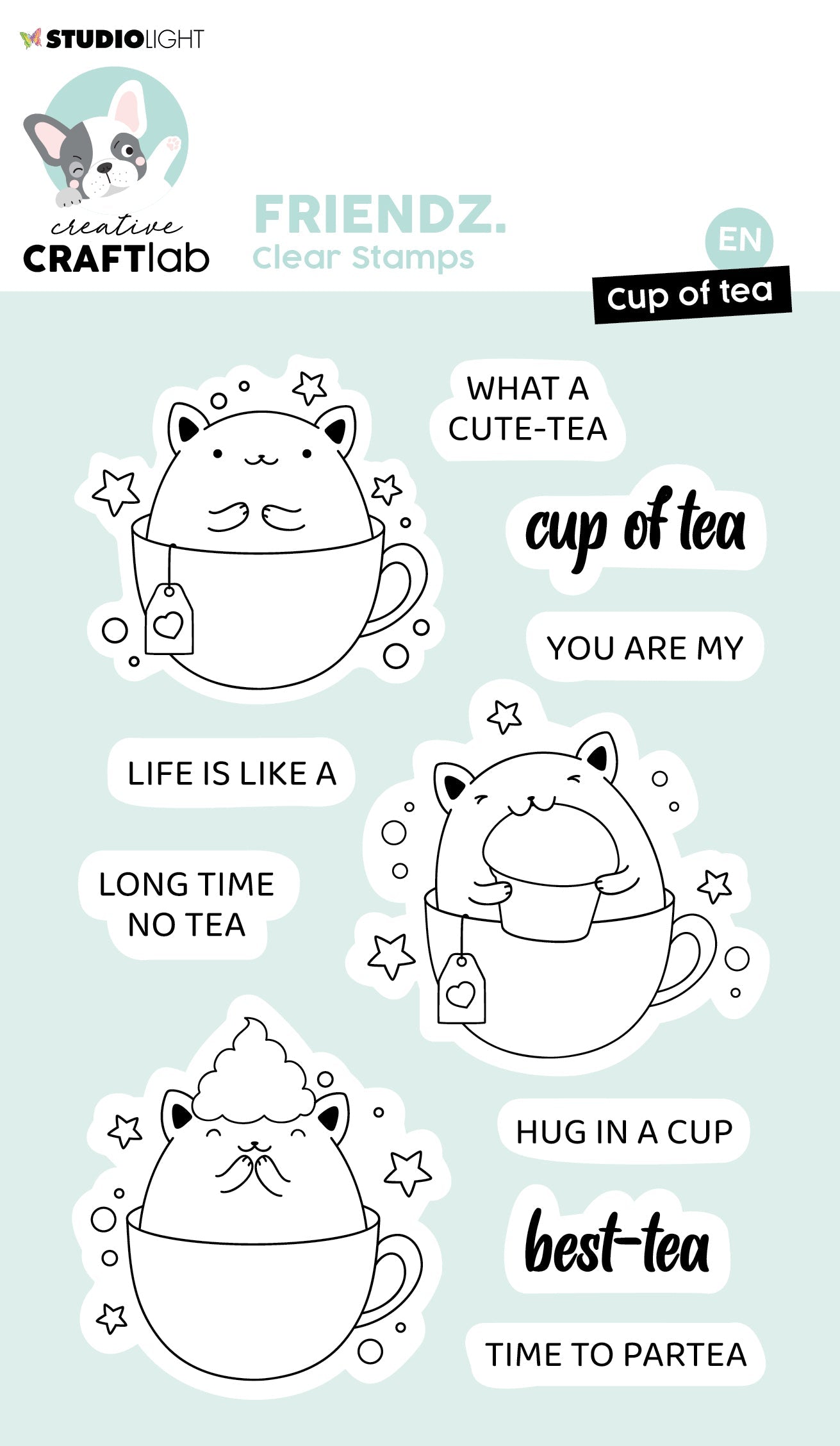 CCL Clear Stamp Cup Of Tea Friendz 92x138x1mm 11 PC nr.553