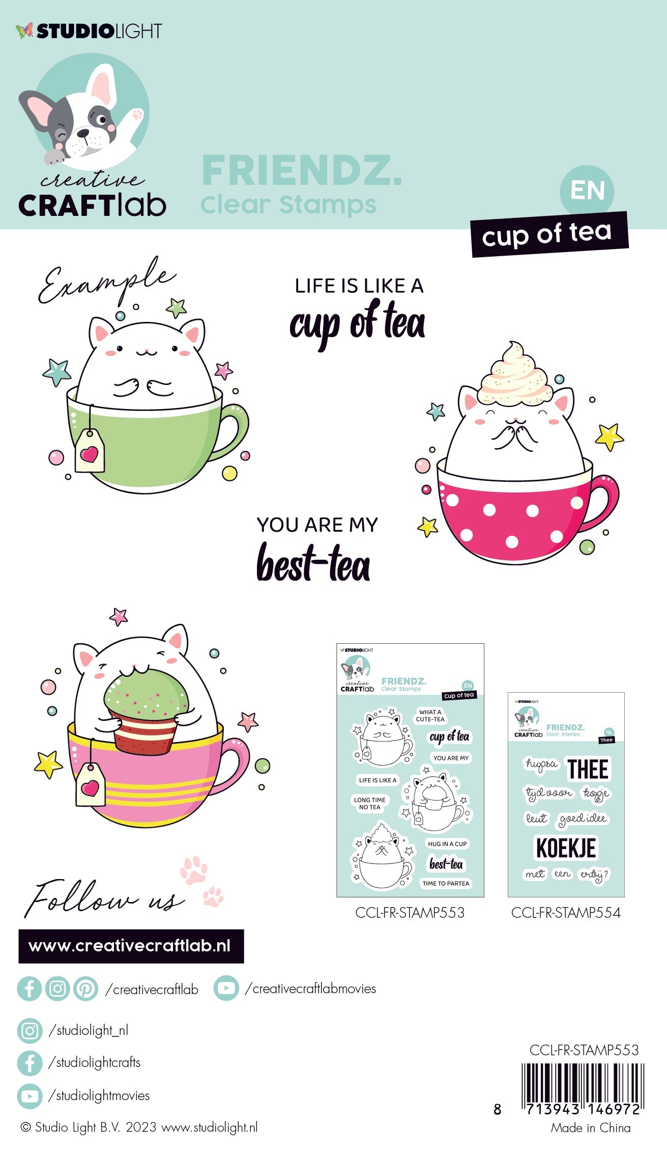 CCL Clear Stamp Cup Of Tea Friendz 92x138x1mm 11 PC nr.553
