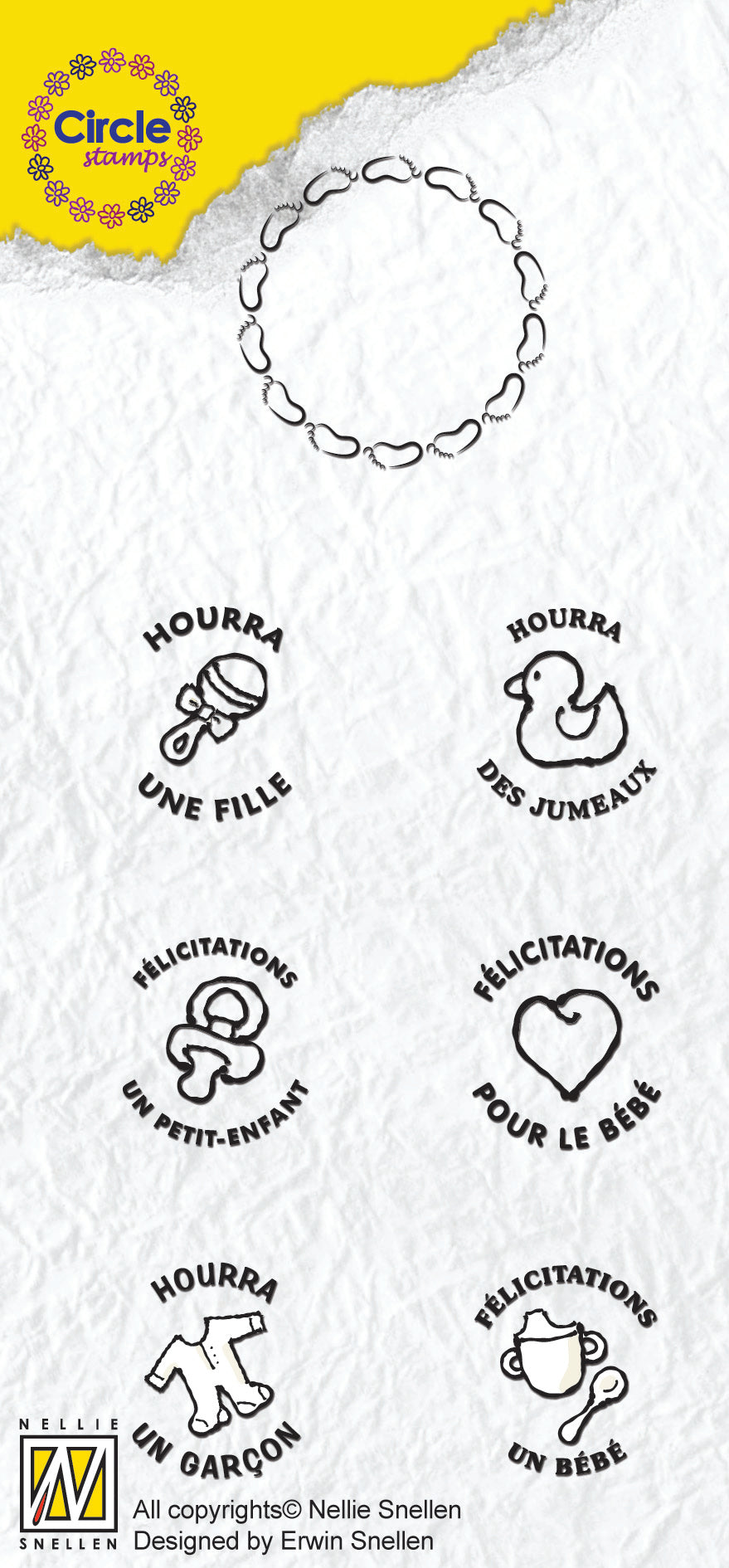 Circle Clear Stamp French Text - Baby