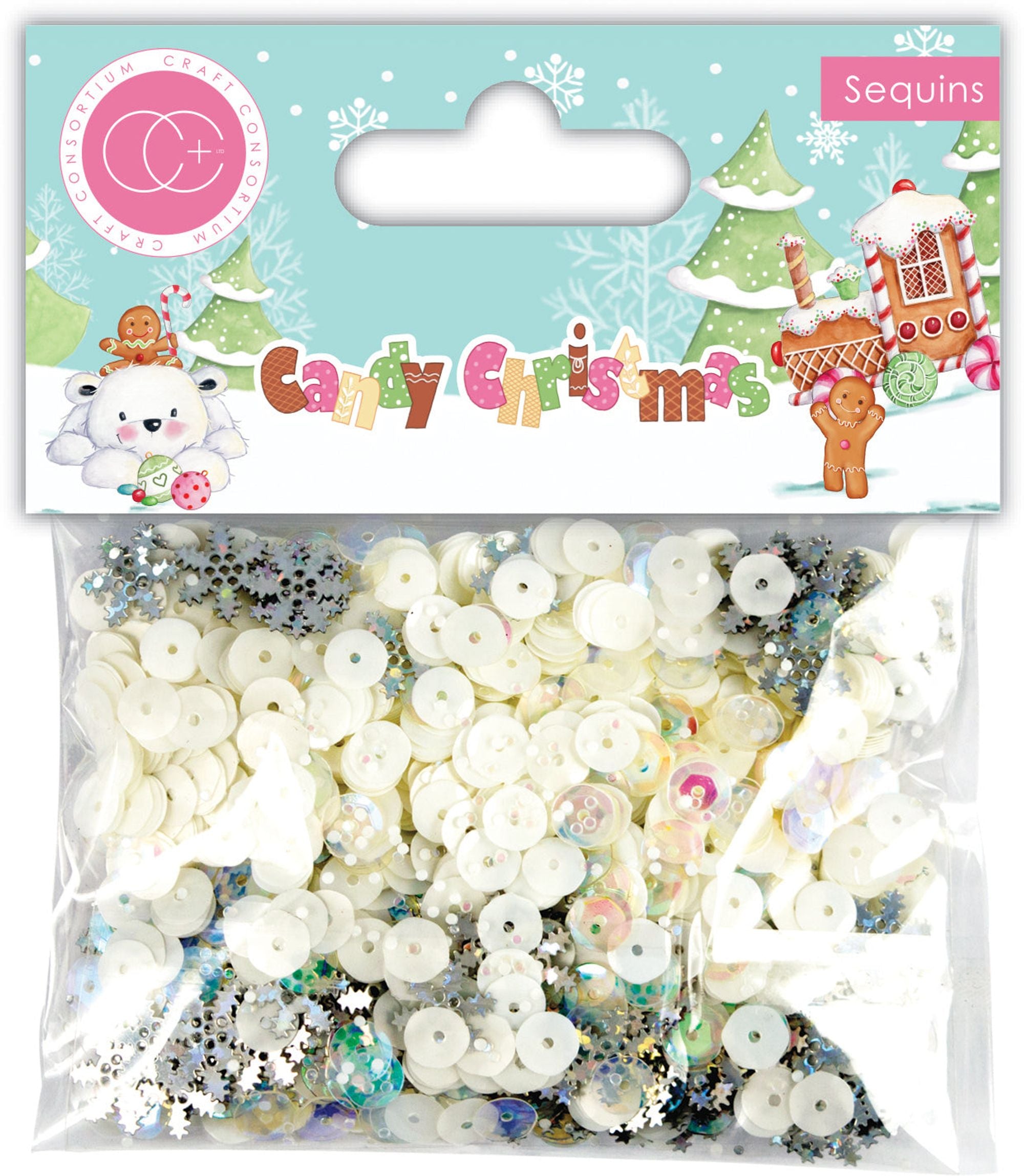 Craft Consortium Candy Christmas - Snowflake Sequins