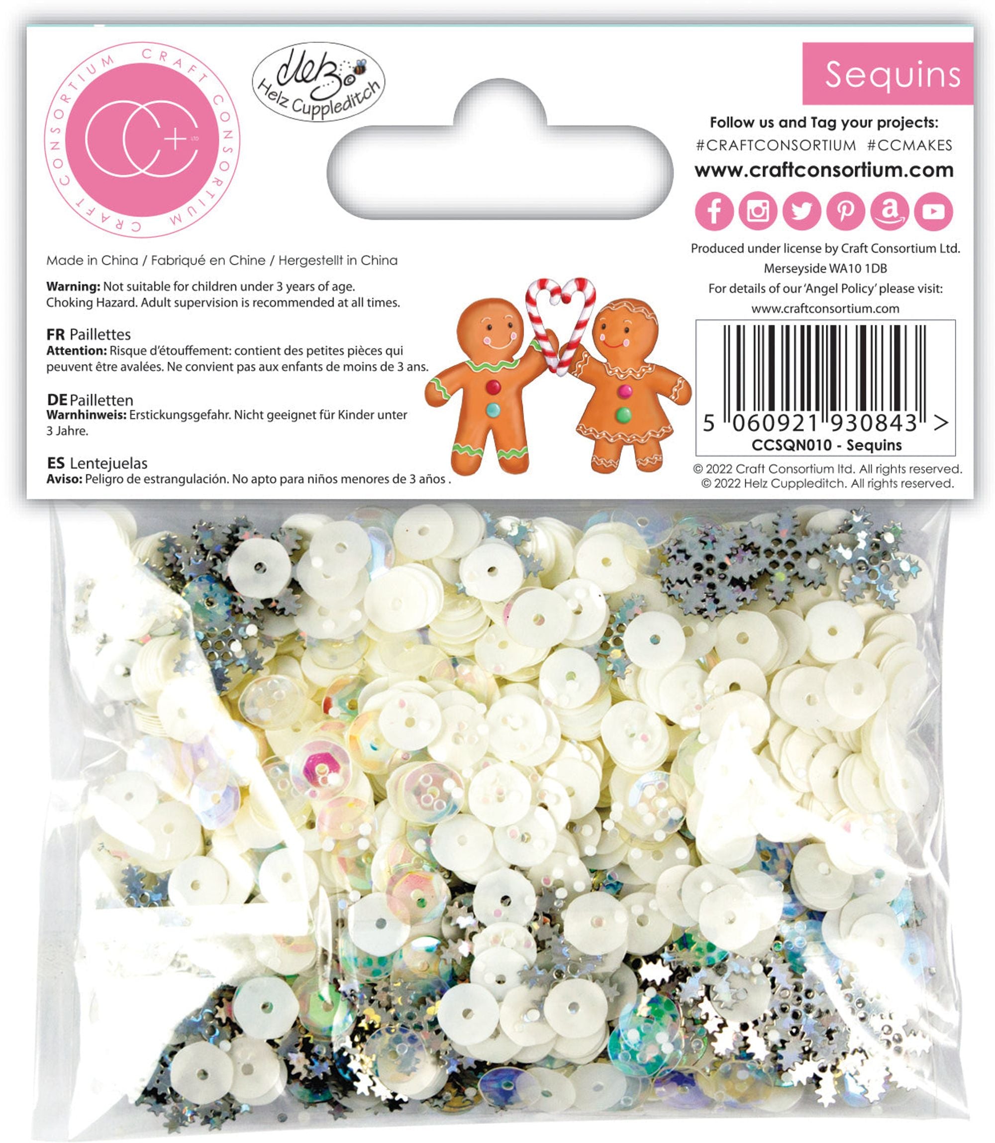 Craft Consortium Candy Christmas - Snowflake Sequins