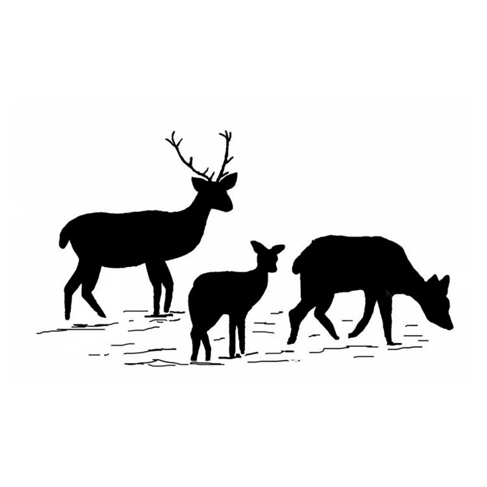 Frog's Whiskers Ink Stamp - Deer Cousins Silhouette