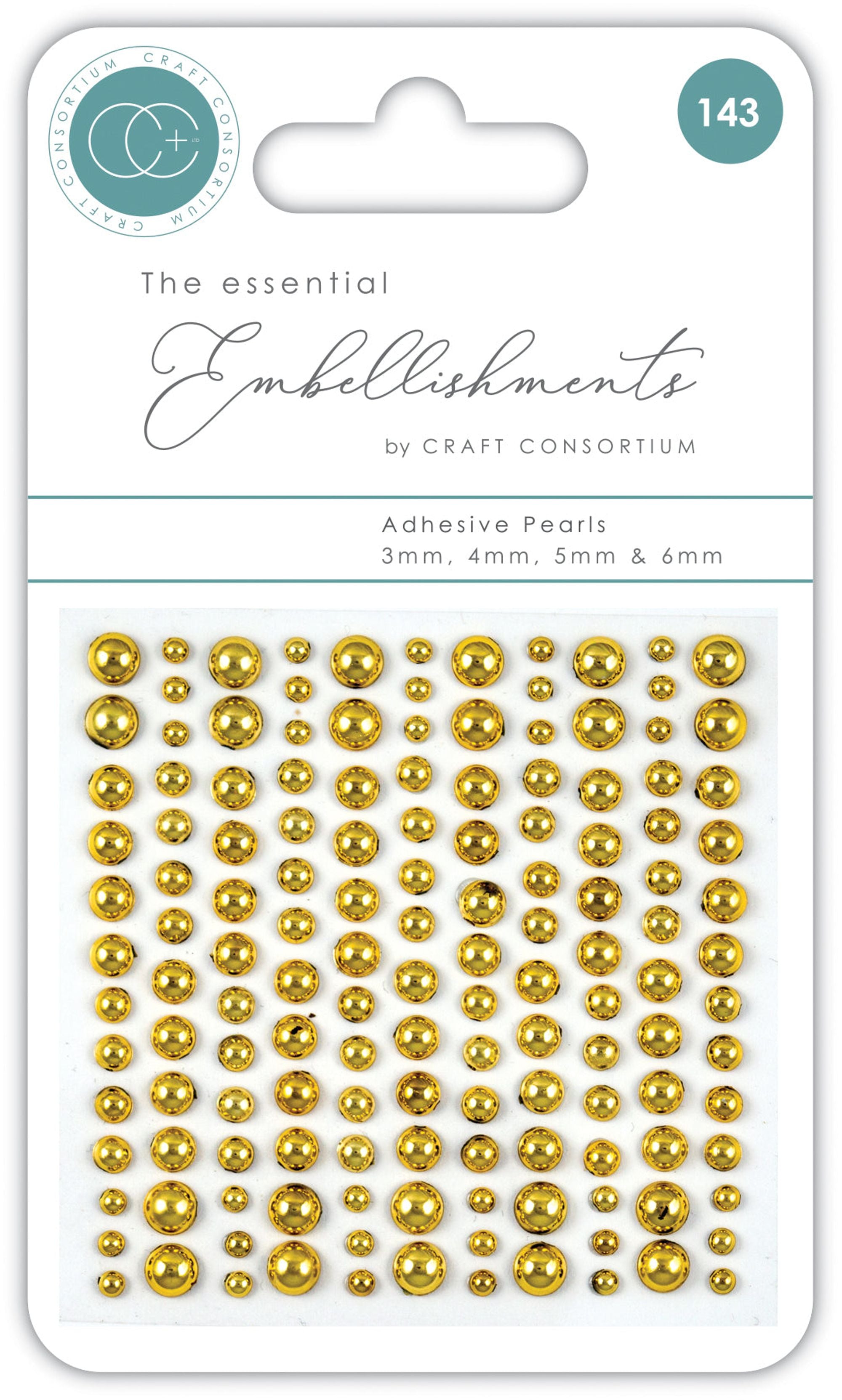 Craft Consortium Adhesive Pearls - Gold