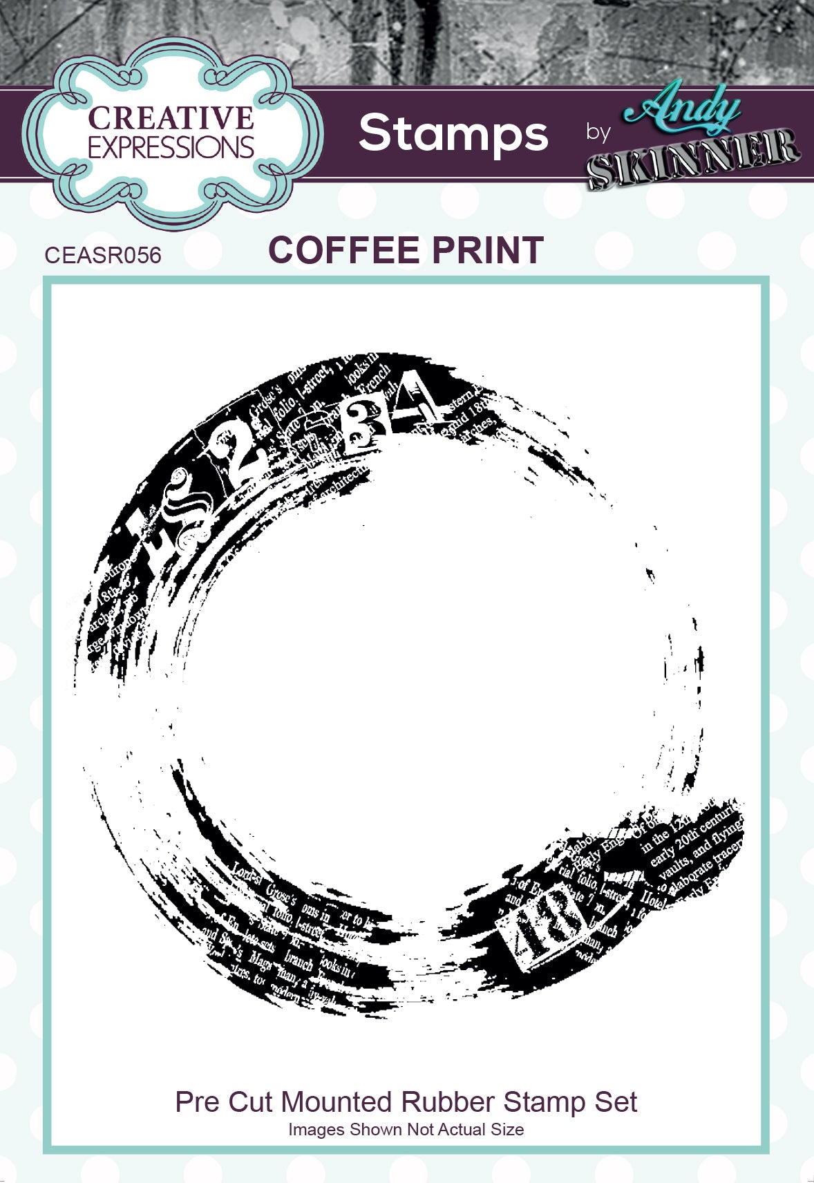 Creative Expressions Andy Skinner Coffee Print 2.9 in x 2.9 in Rubber Stamp