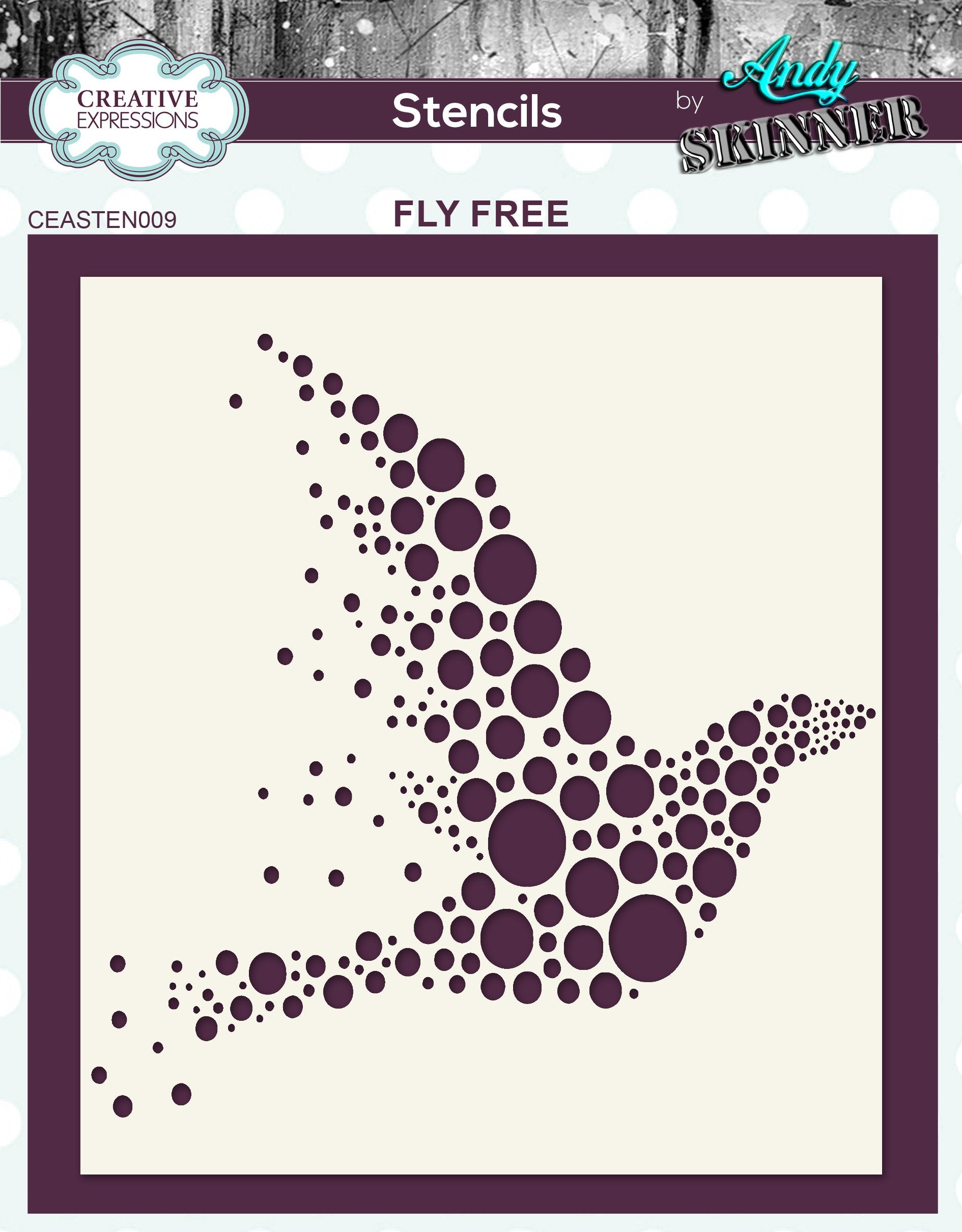 Andy Skinner Fly Free 6 in x 6 in Stencil