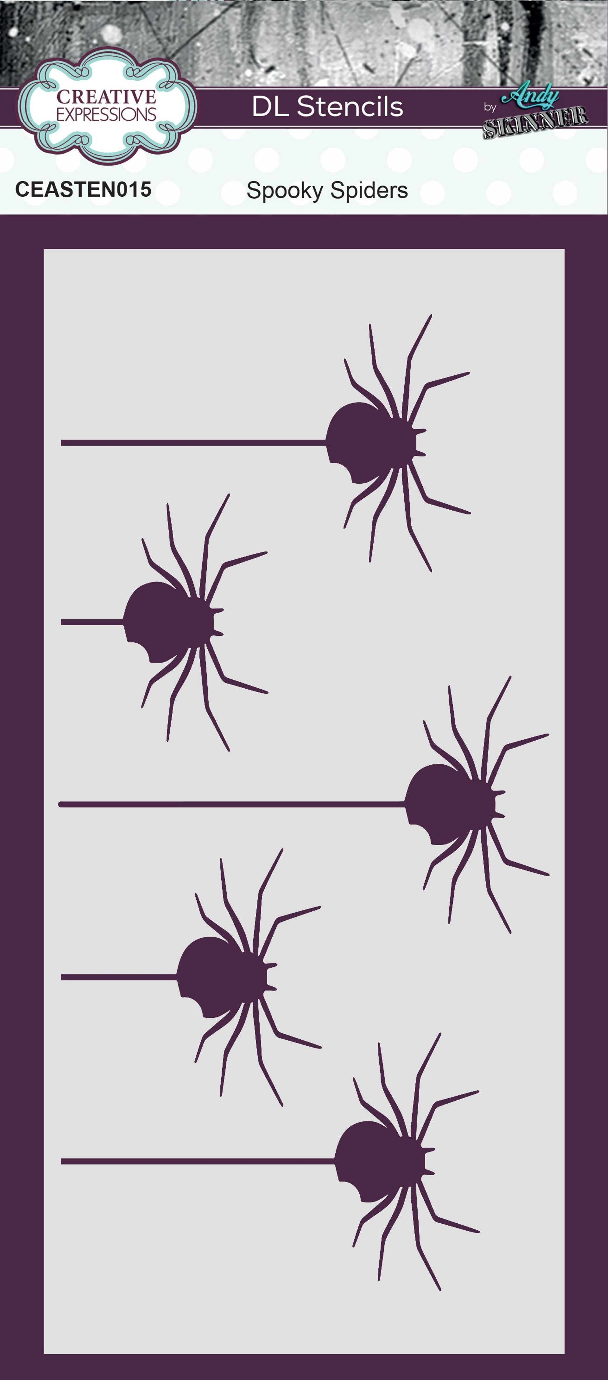 Creative Expressions Andy Skinner Spooky Spiders DL Stencil
