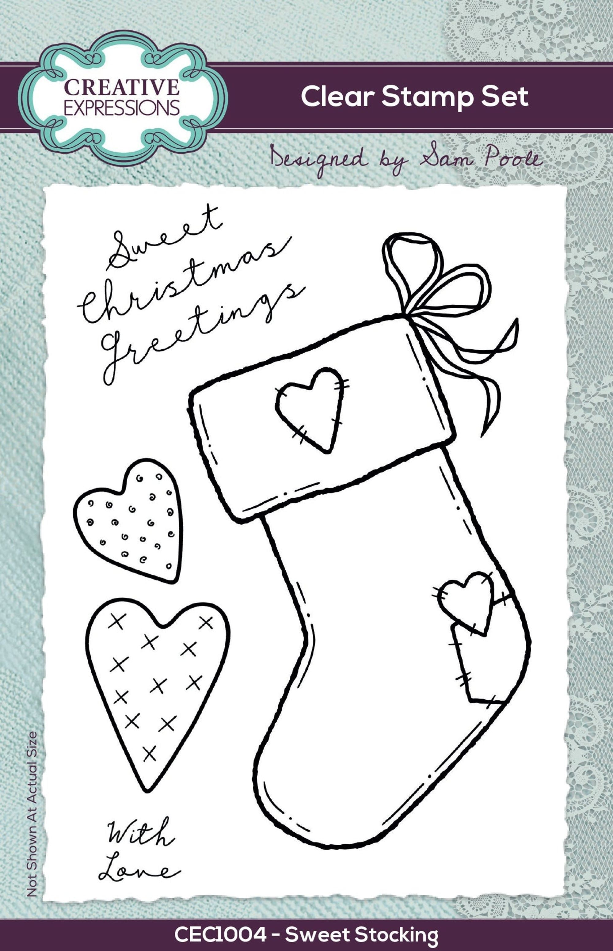 Creative Expressions Sam Poole Sweet Stocking 6 in x 4 in Clear Stamp Set