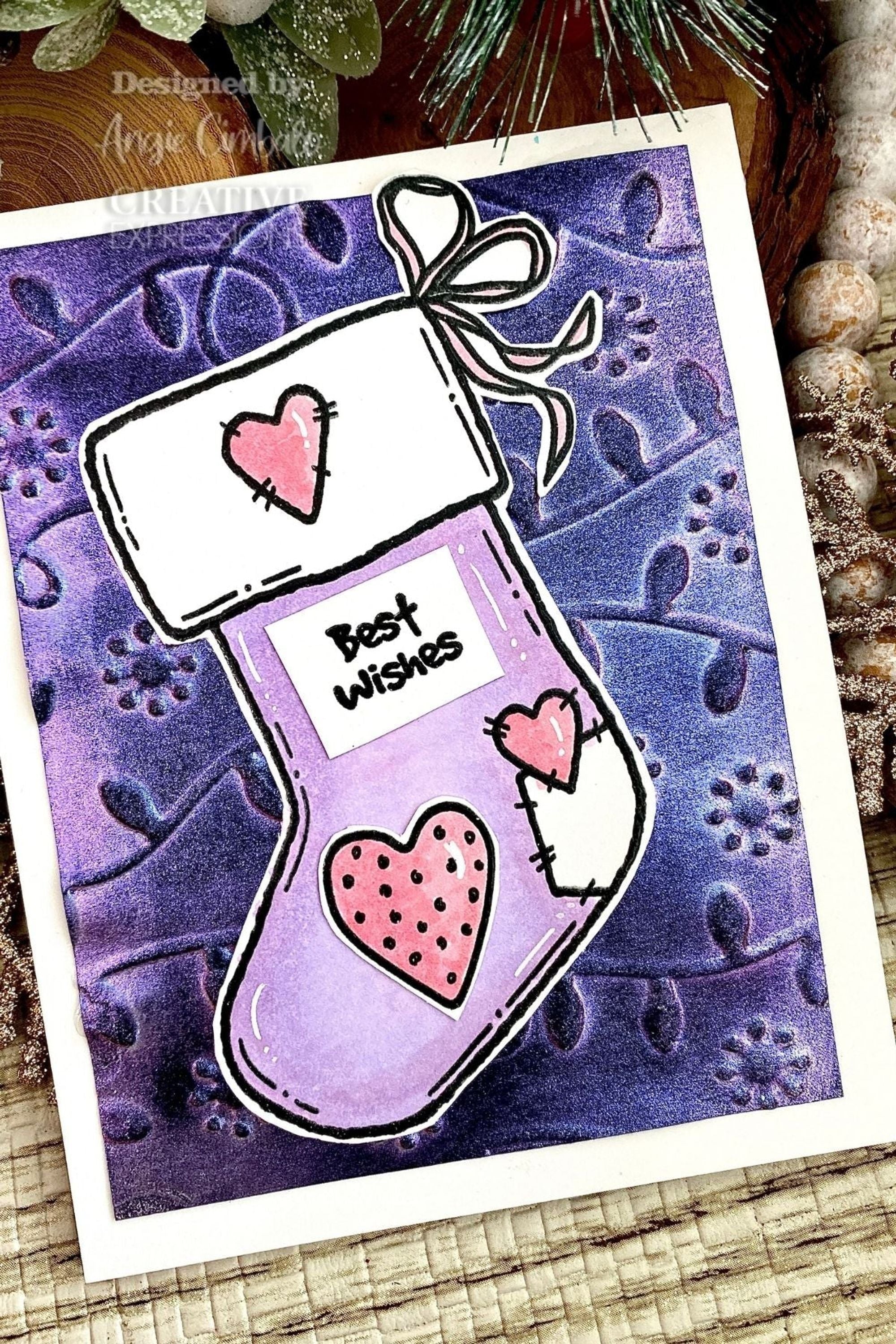 Creative Expressions Sam Poole Sweet Stocking 6 in x 4 in Clear Stamp Set
