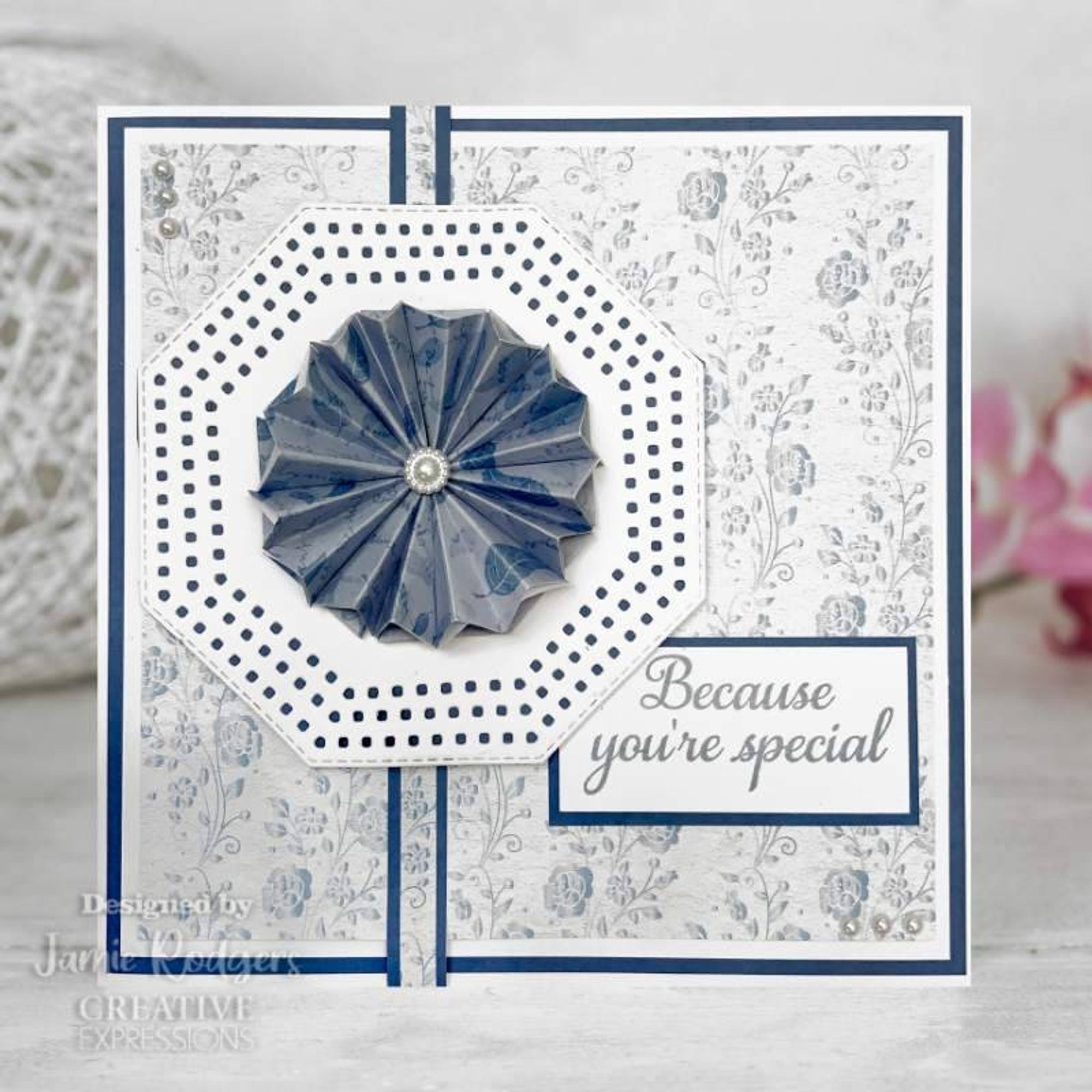 Creative Expressions Jamie Rodgers Octagons Tea Bag Folding 6 in x 8 in Stamp Set