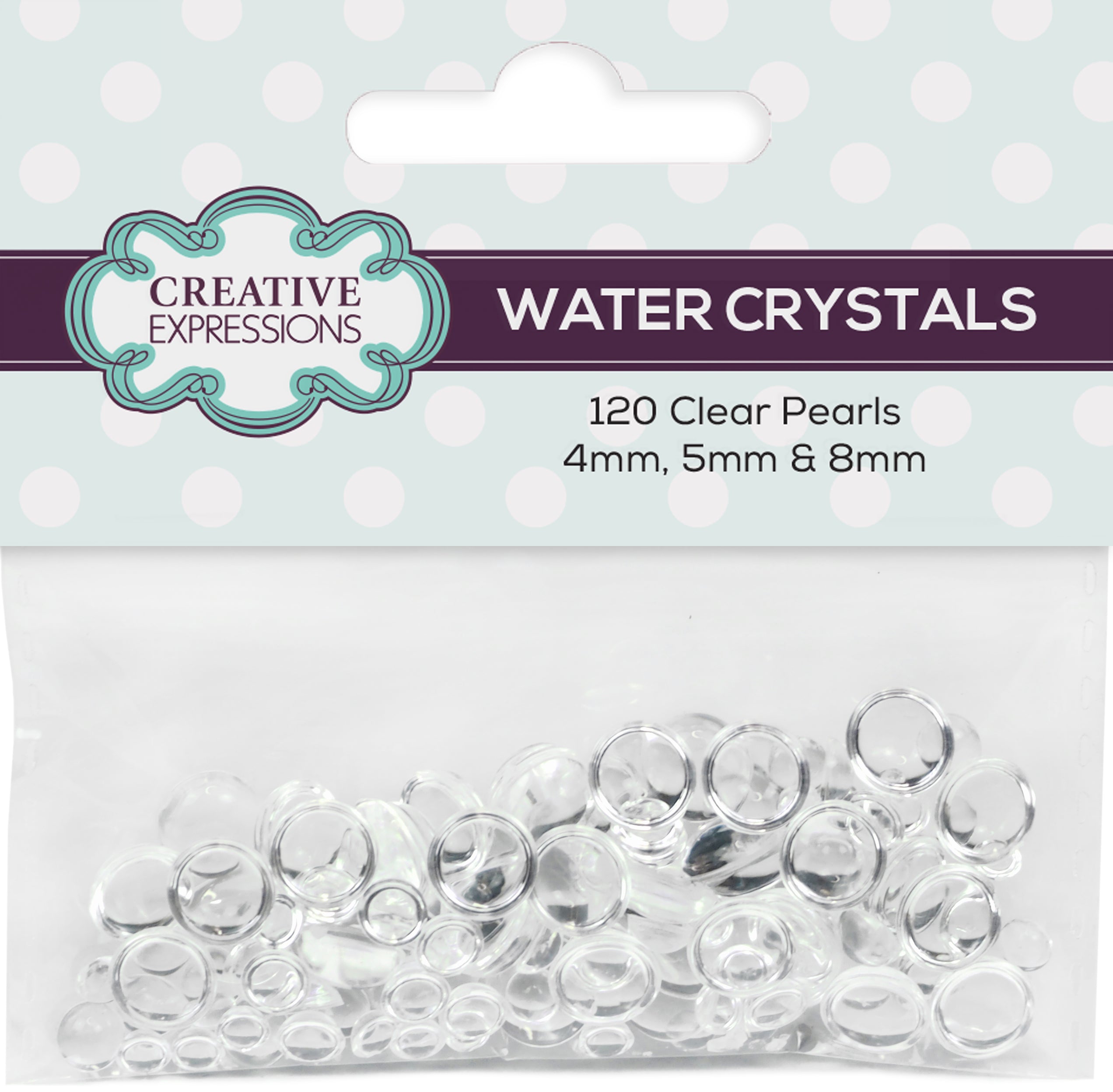 Creative Expressions Water Crystals Pk 120 (40 each 4mm, 5mm & 8mm)