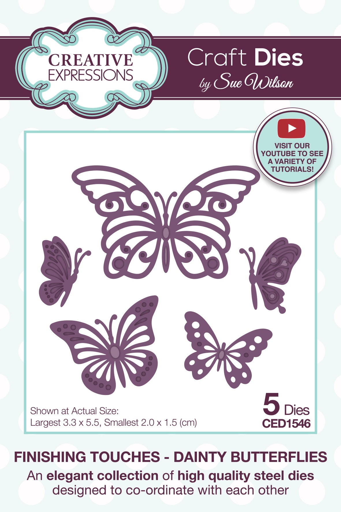 Creative Expressions Sue Wilson Finishing Touches Dainty Butterflies Craft Die