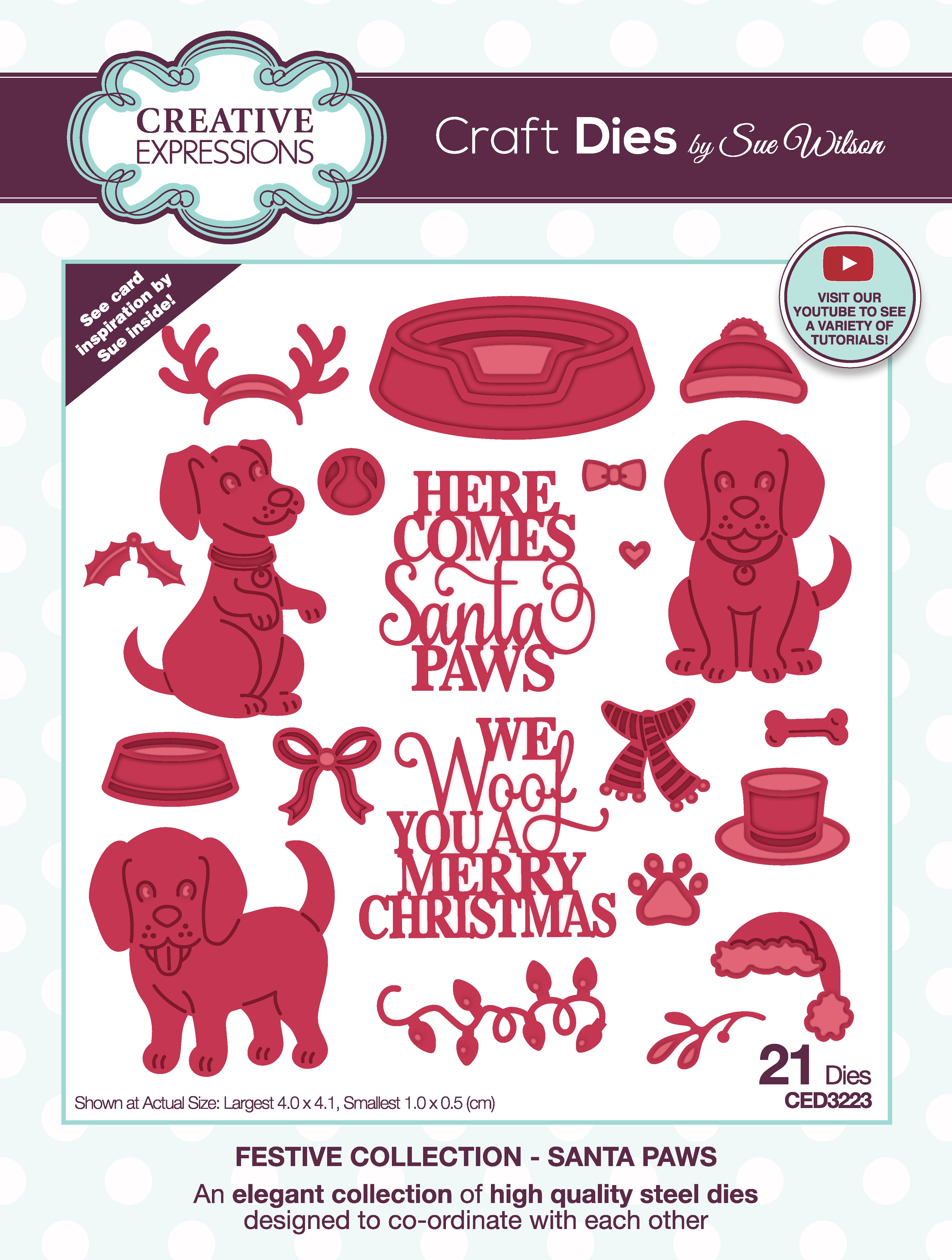 Creative Expressions Sue Wilson Santa Paws Craft Die