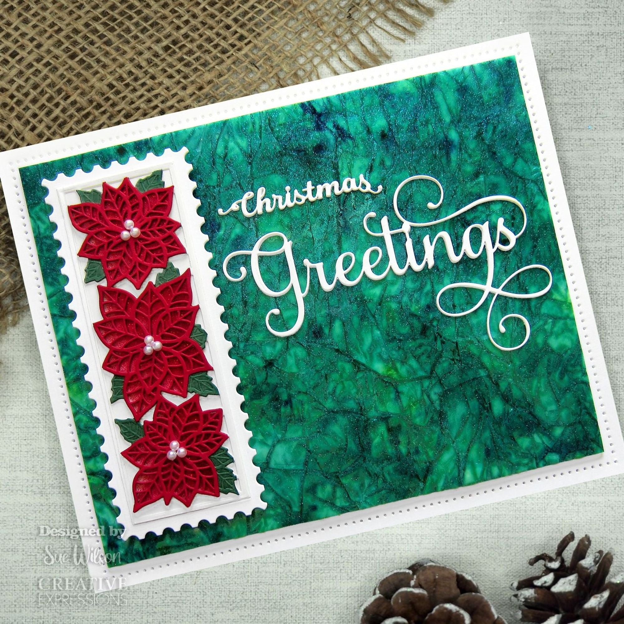 Creative Expressions Sue Wilson Festive Holly & Pine Floral Panels Craft Die