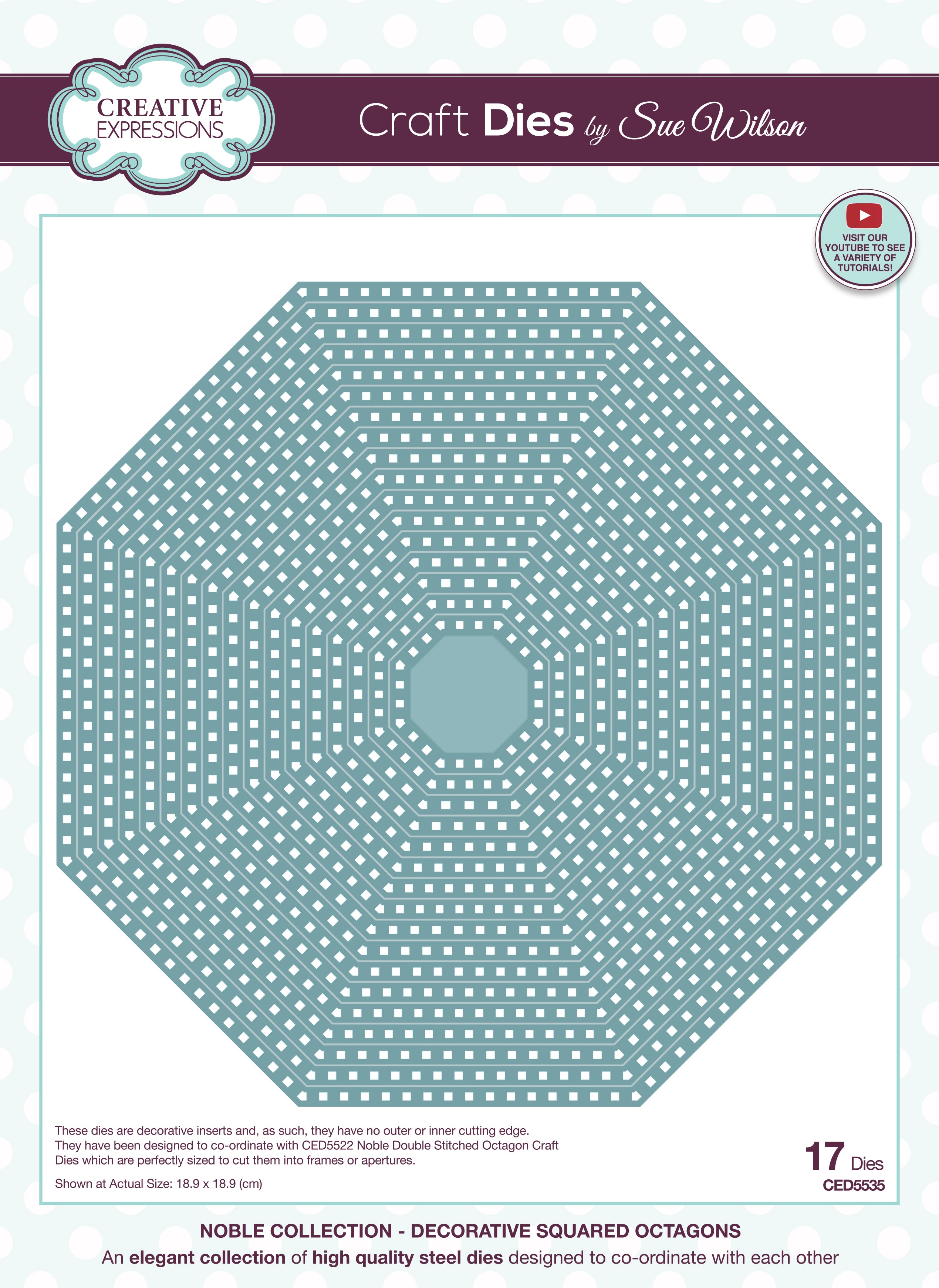 Creative Expressions Sue Wilson Noble Decorative Squared Octagons Craft Die