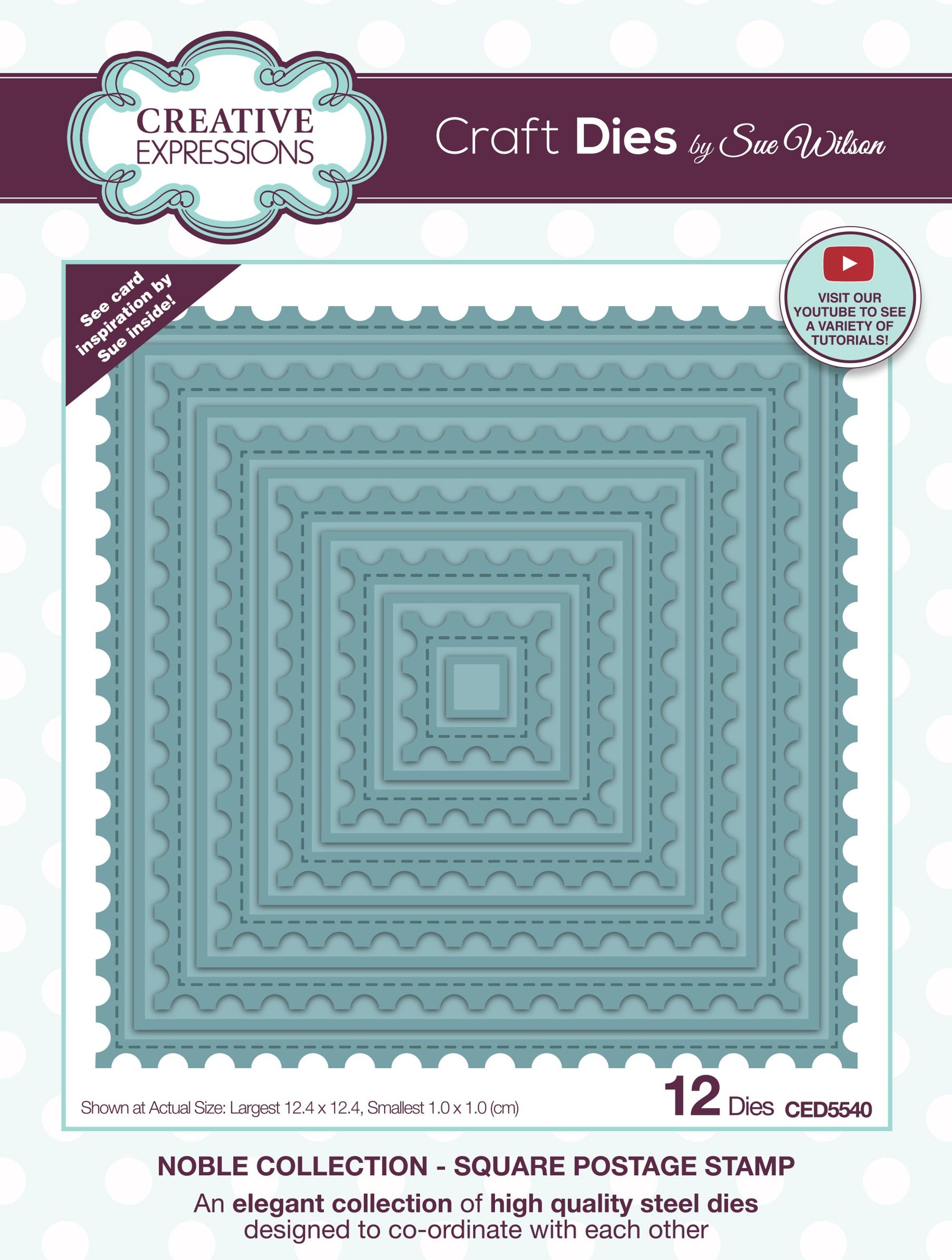 Creative Expressions Sue Wilson Noble Collection Square Postage Stamp Craft Die