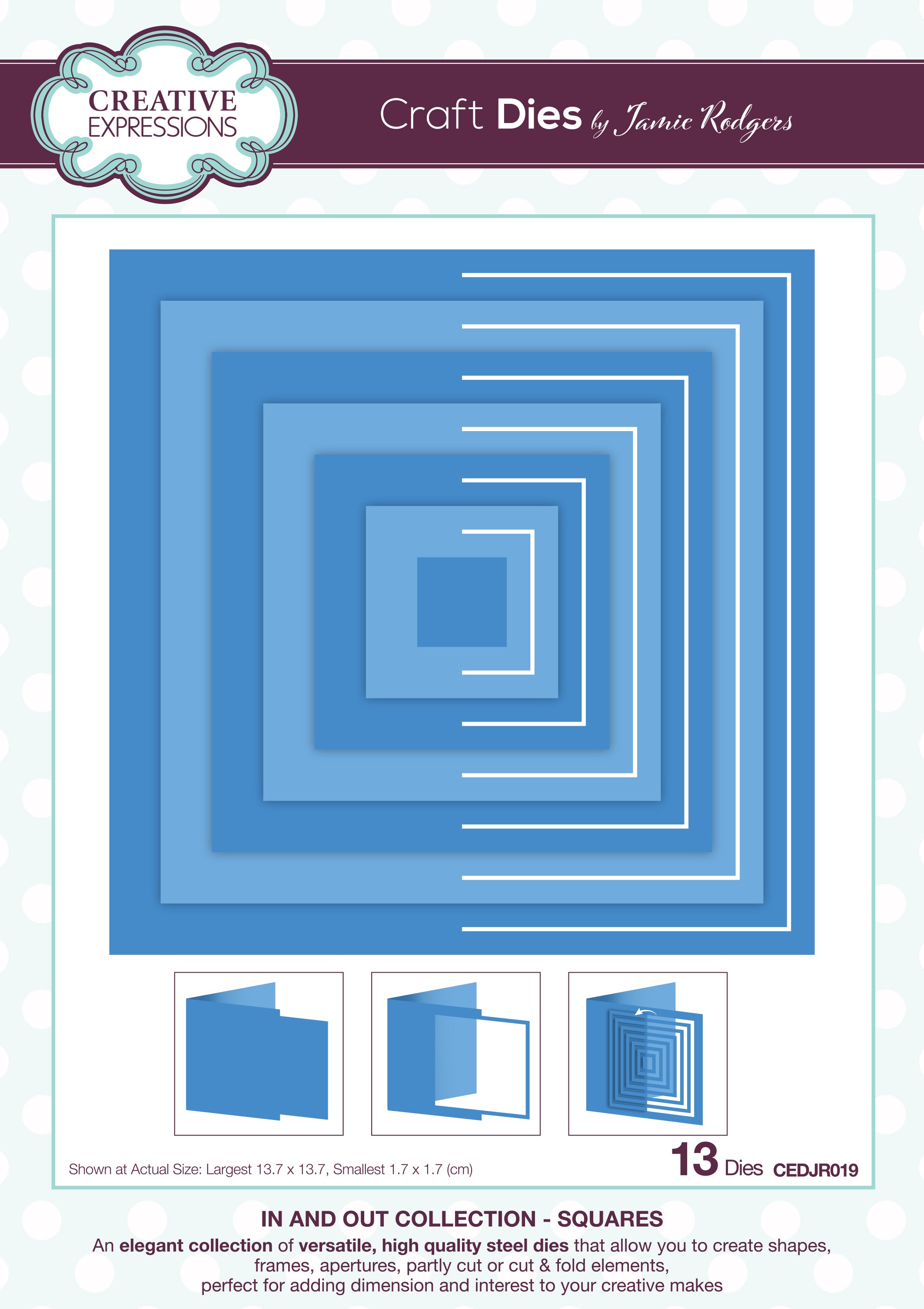 Creative Expressions Jamie Rodgers In and Out Collection Squares Craft Die