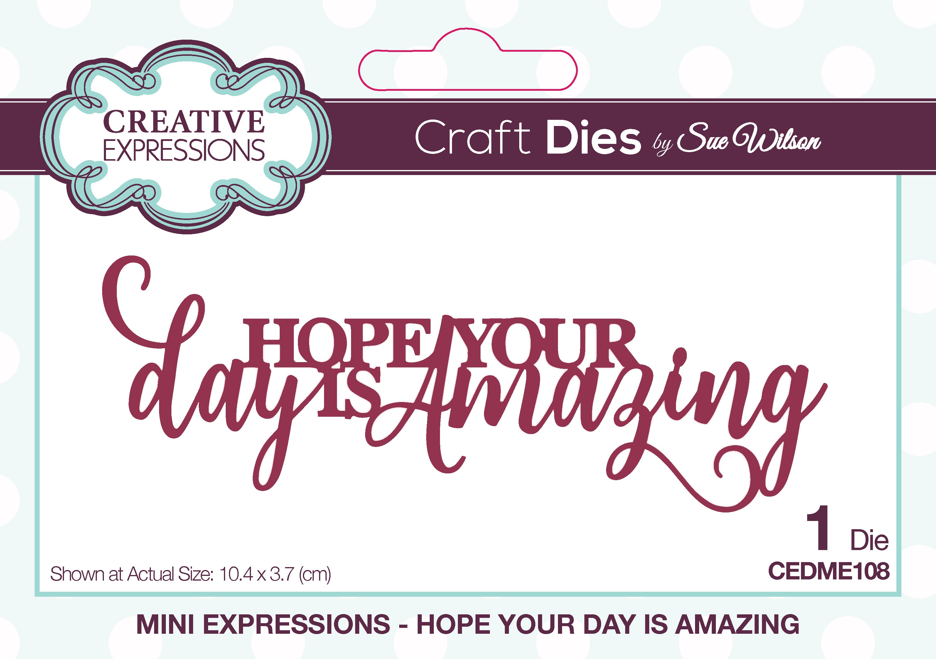 Creative Expressions Sue Wilson Mini Sentiments Hope Your Day Is Amazing Craft Die