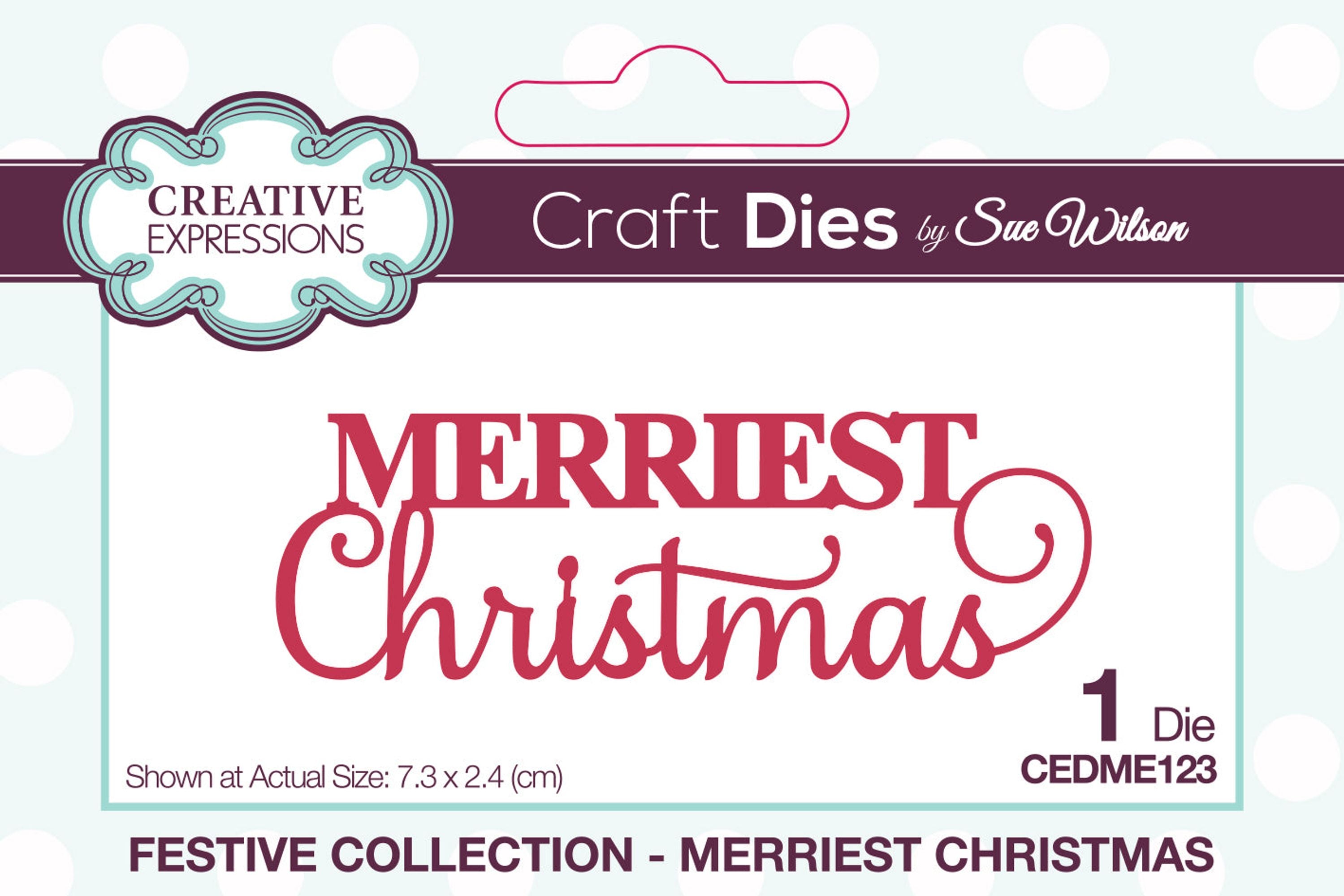 Creative Expressions Sue Wilson Festive Mini Expressions Merriest Christmas Craft Die