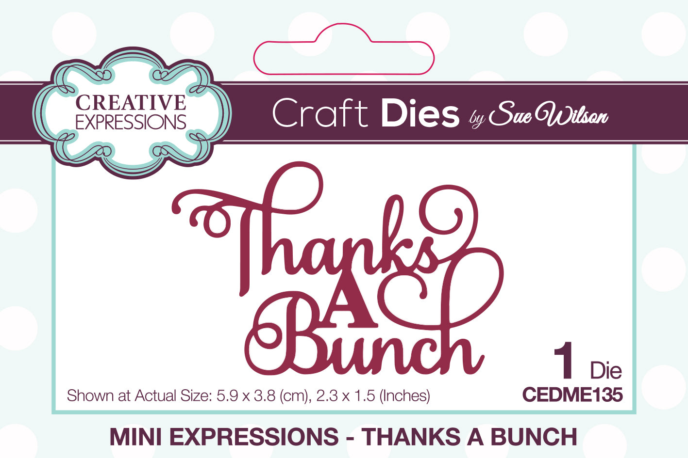 Creative Expressions Sue Wilson Mini Expressions Thanks A Bunch Craft Die