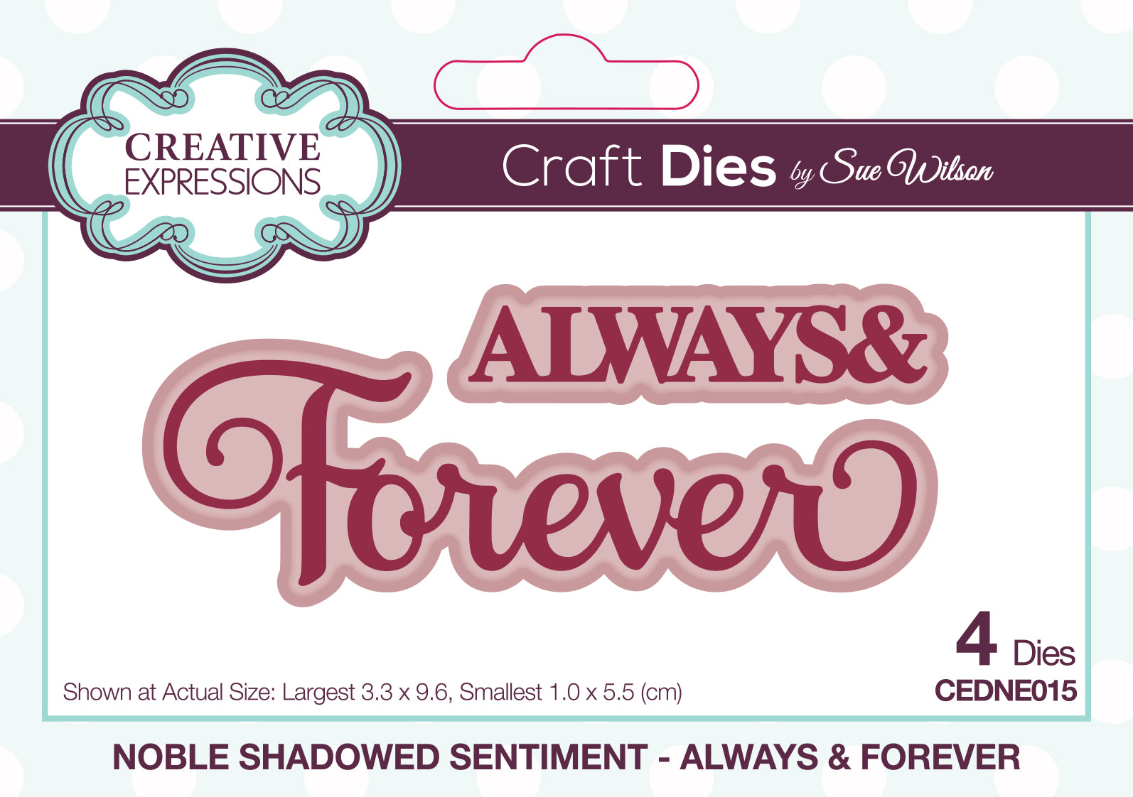 Creative Expressions Sue Wilson Noble Shadowed Sentiment Always & Forever Craft Die