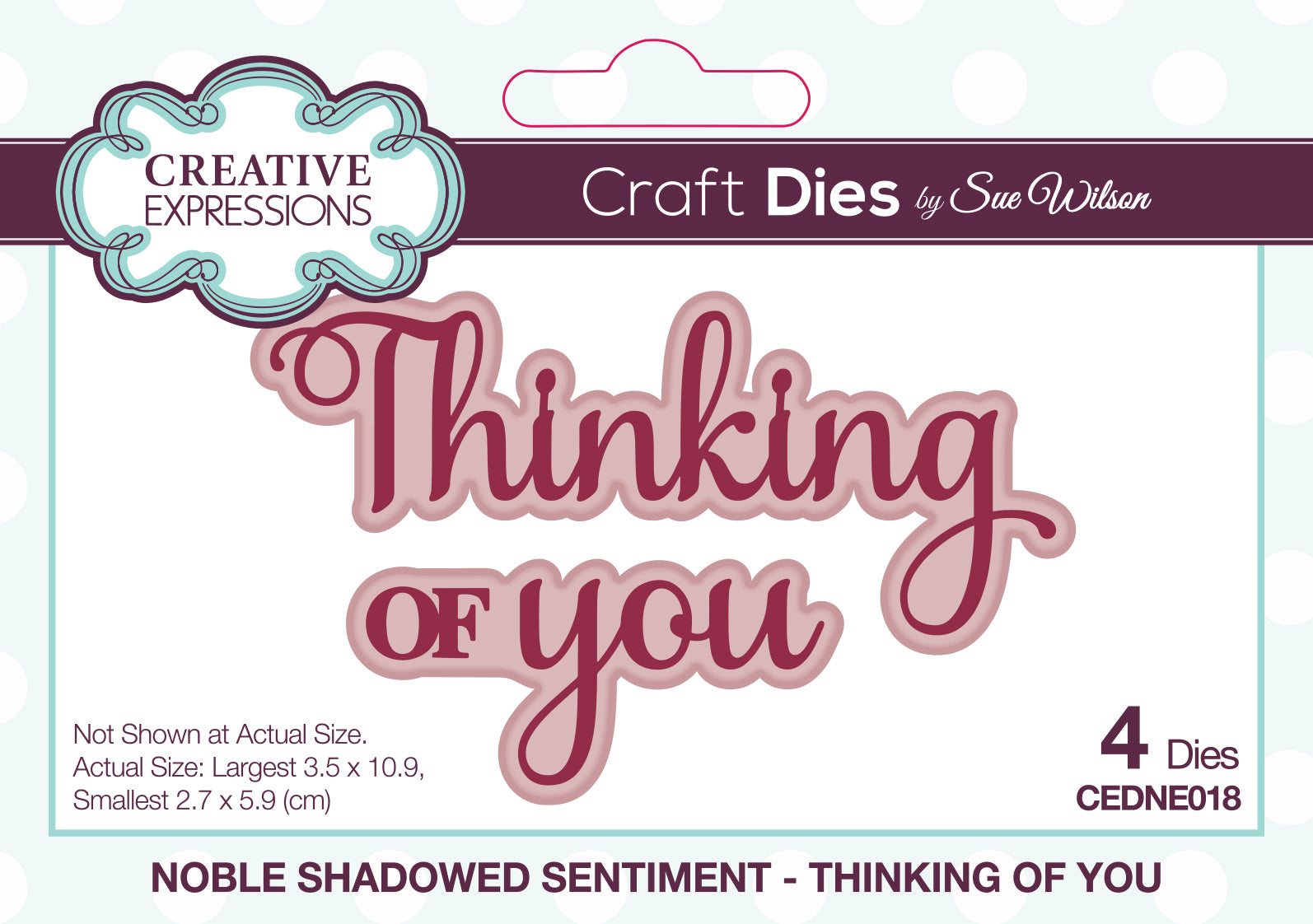 Creative Expressions Sue Wilson Noble Shadowed Sentiment Thinking Of You Craft Die