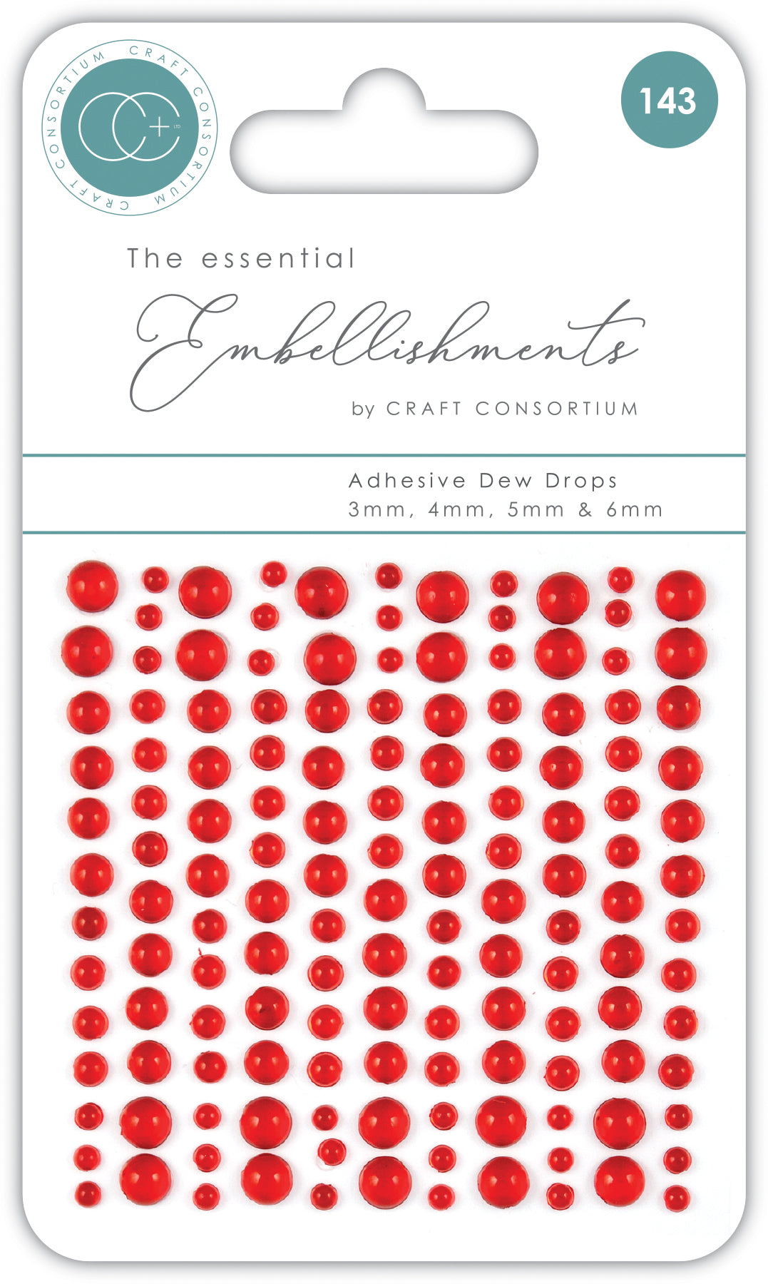 Craft Consortium Adhesive Dew Drops - Red