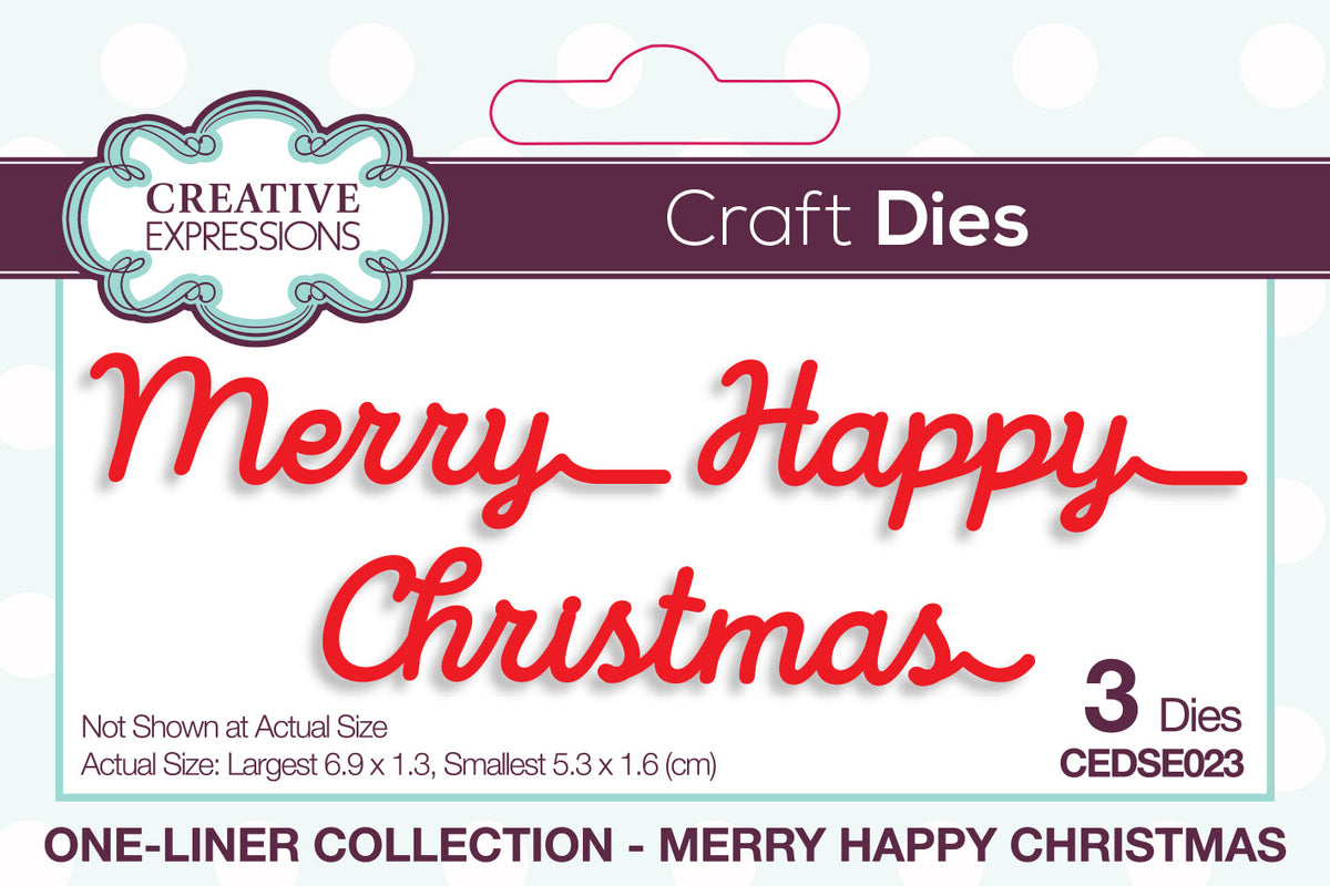 Creative Expressions One-liner Collection Merry Happy Christmas Craft Die