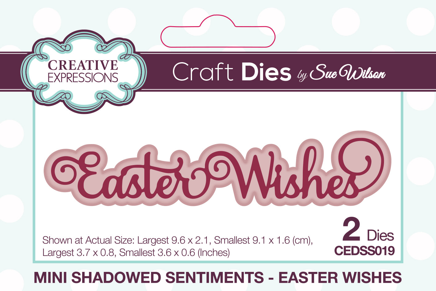 Creative Expressions Sue Wilson Mini Shadowed Sentiments Easter Wishes Craft Die
