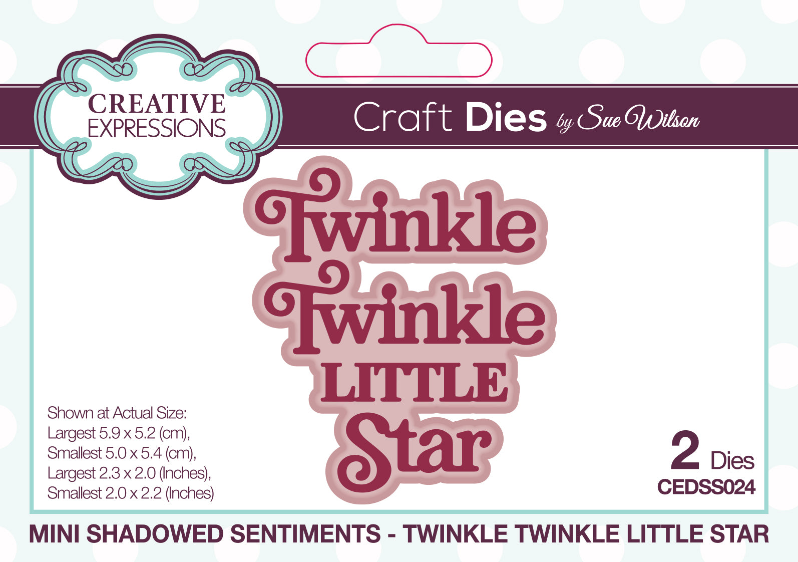 Creative Expressions Sue Wilson Mini Shadowed Sentiments Twinkle Twinkle Little Star Craft Die