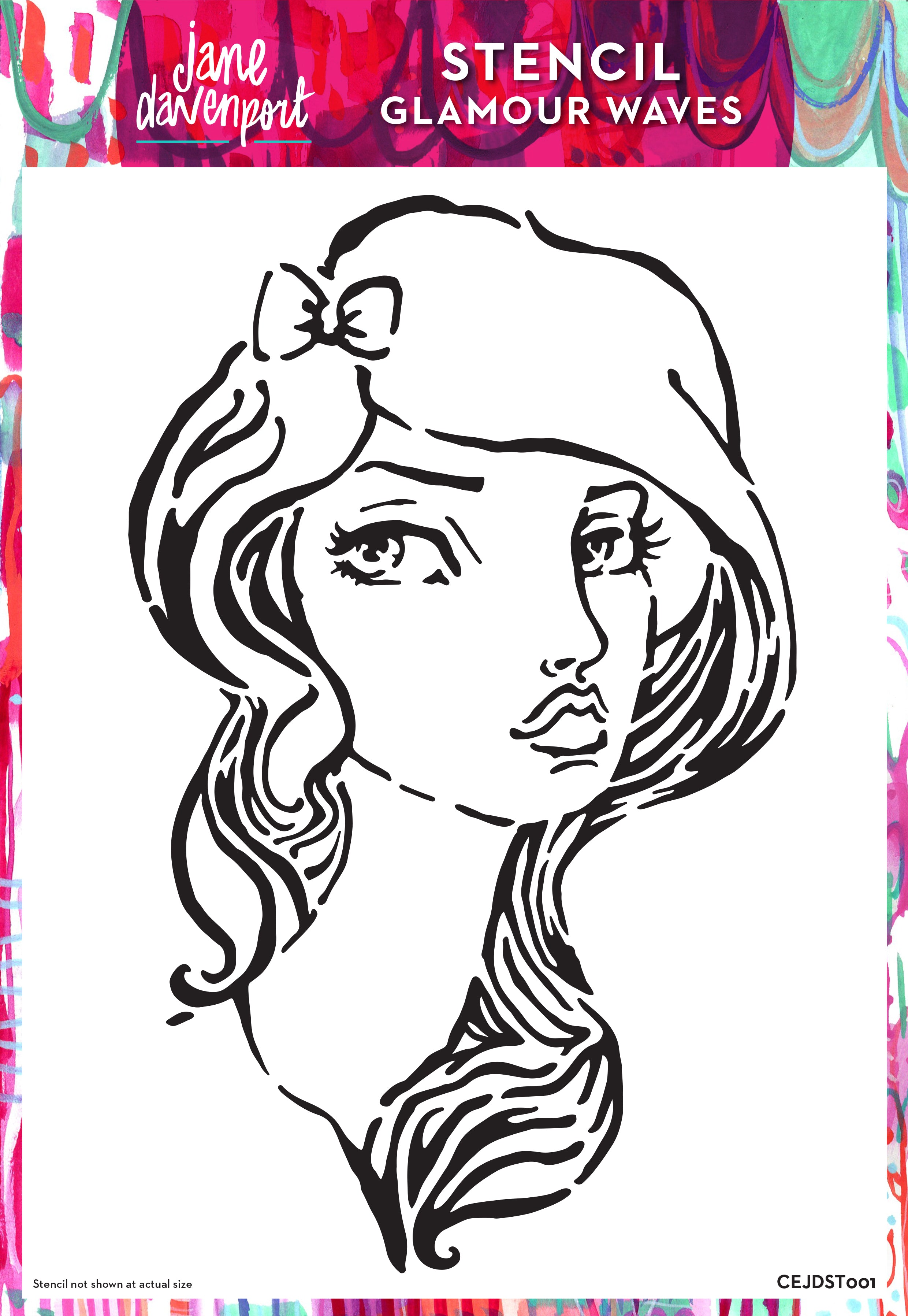 Creative Expressions Jane Davenport Glamour Waves 8 in x 12 in Stencil
