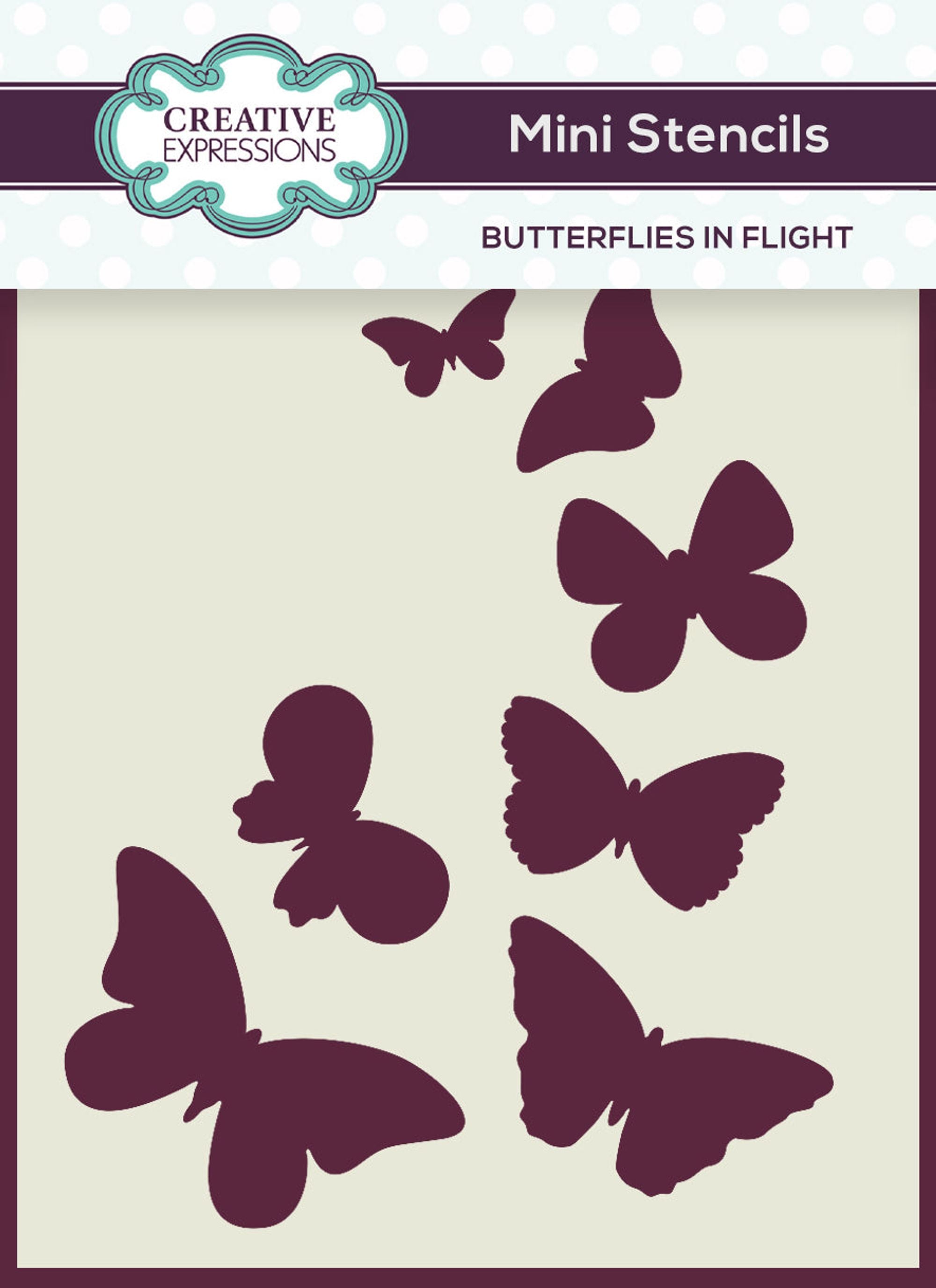 Creative Expressions Mini Stencil Butterflies In Flight 4.0 in x 3.0 in