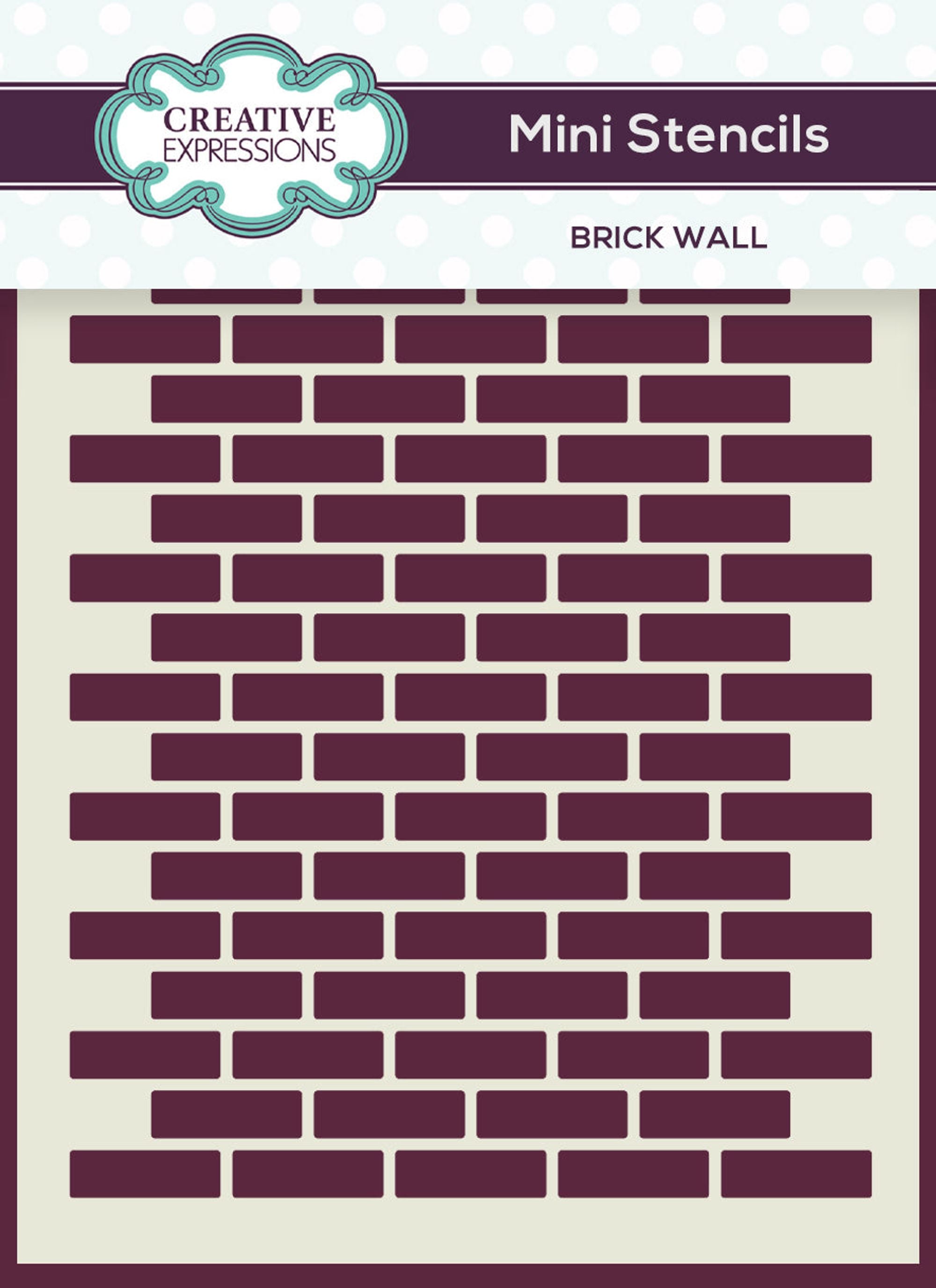 Creative Expressions Mini Stencil Brick Wall 4.0 in x 3.0 in