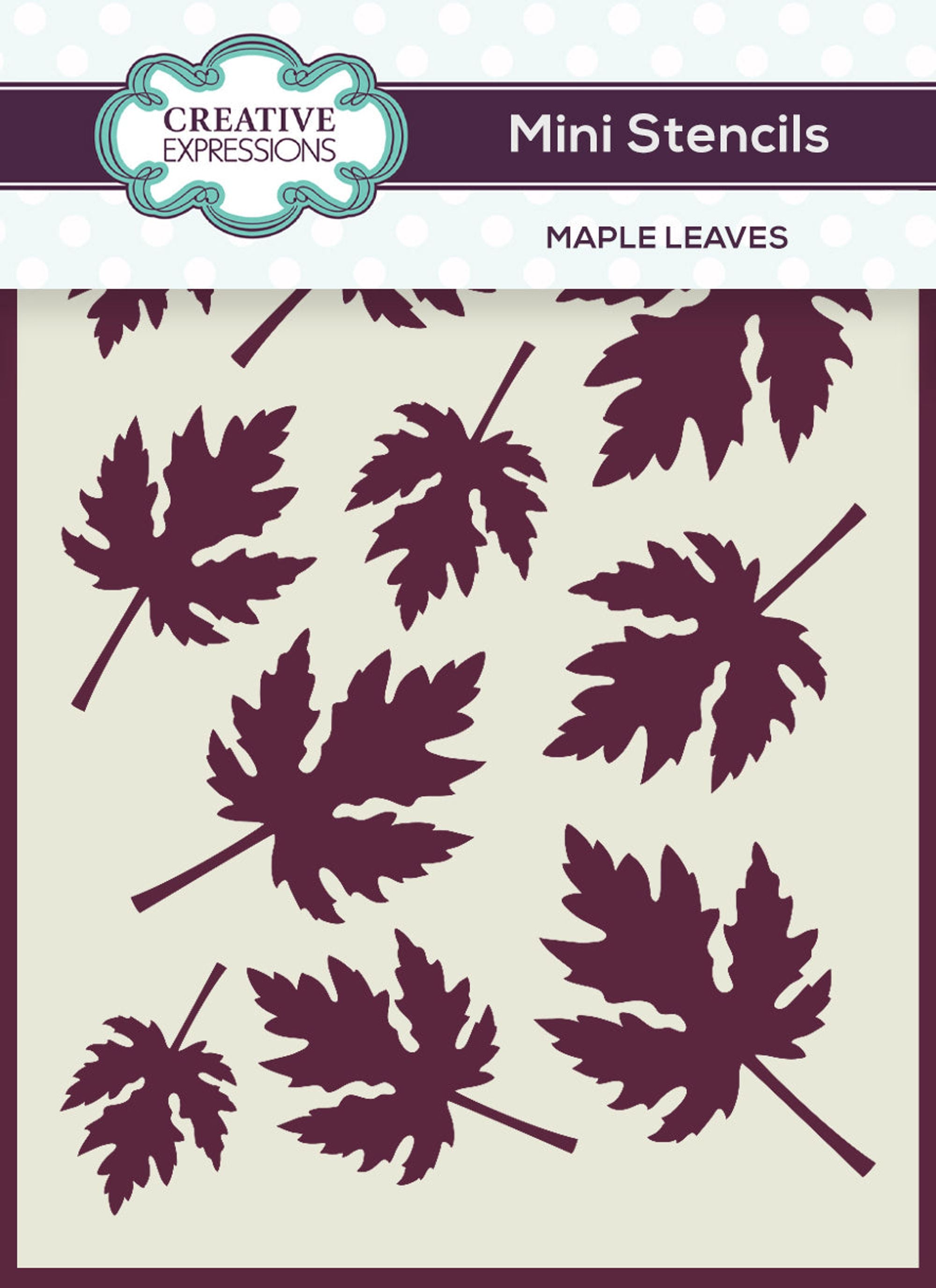 Creative Expressions Mini Stencil Maple Leaves 4.0 in x 3.0 in