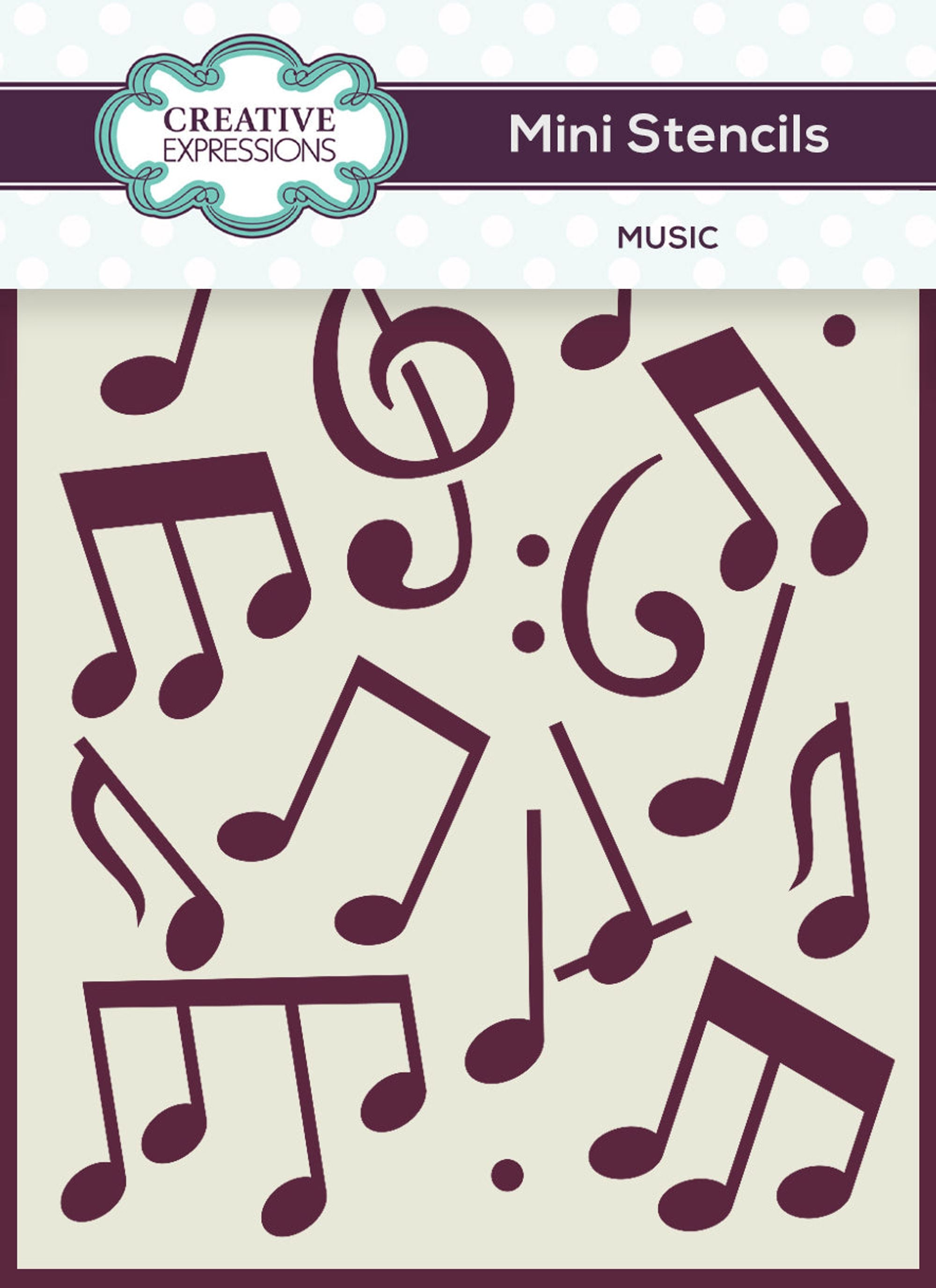 Creative Expressions Mini Stencil Music 4.0 in x 3.0 in