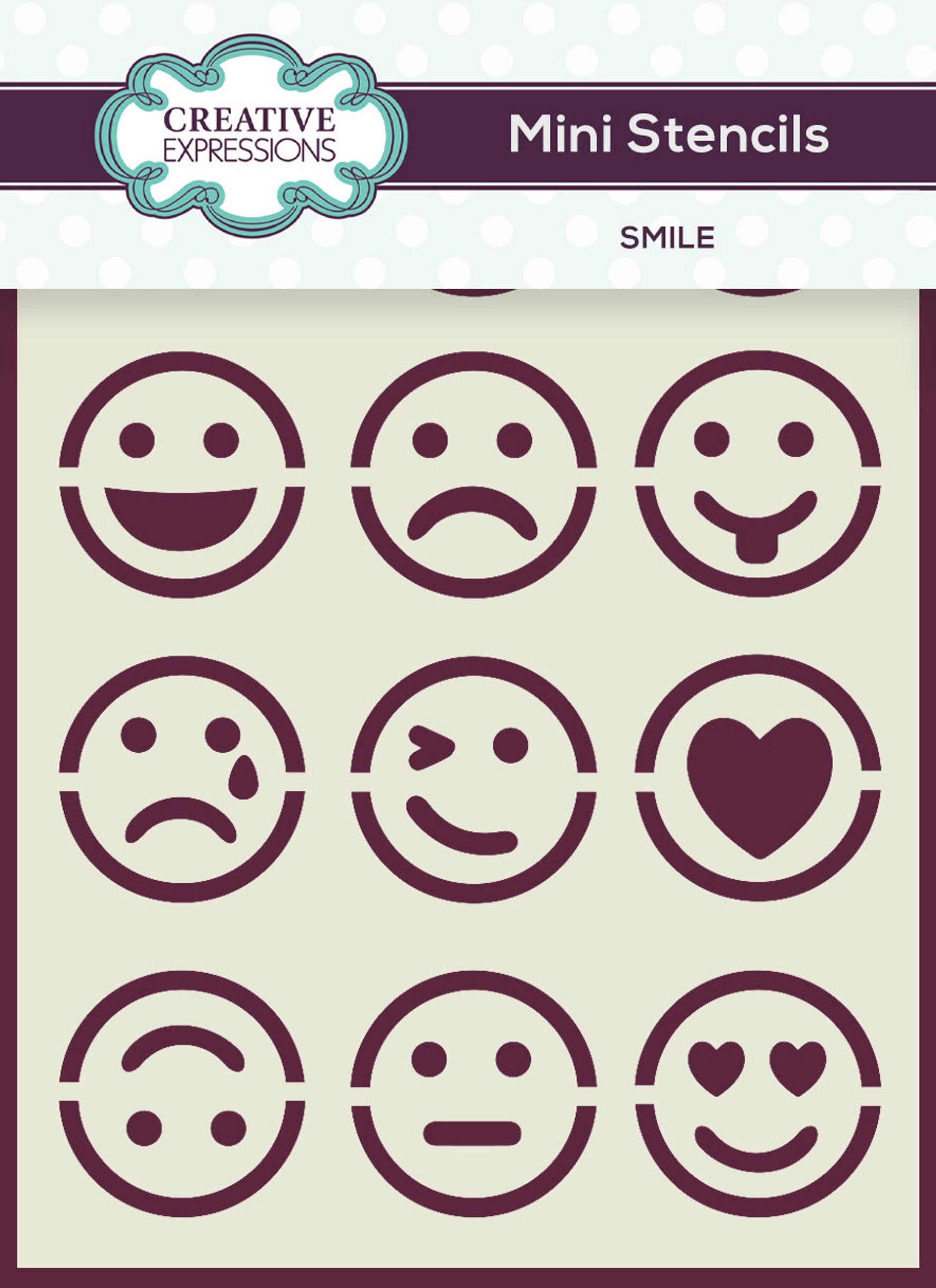 Creative Expressions Mini Stencil Smile 4.0 in x 3.0 in