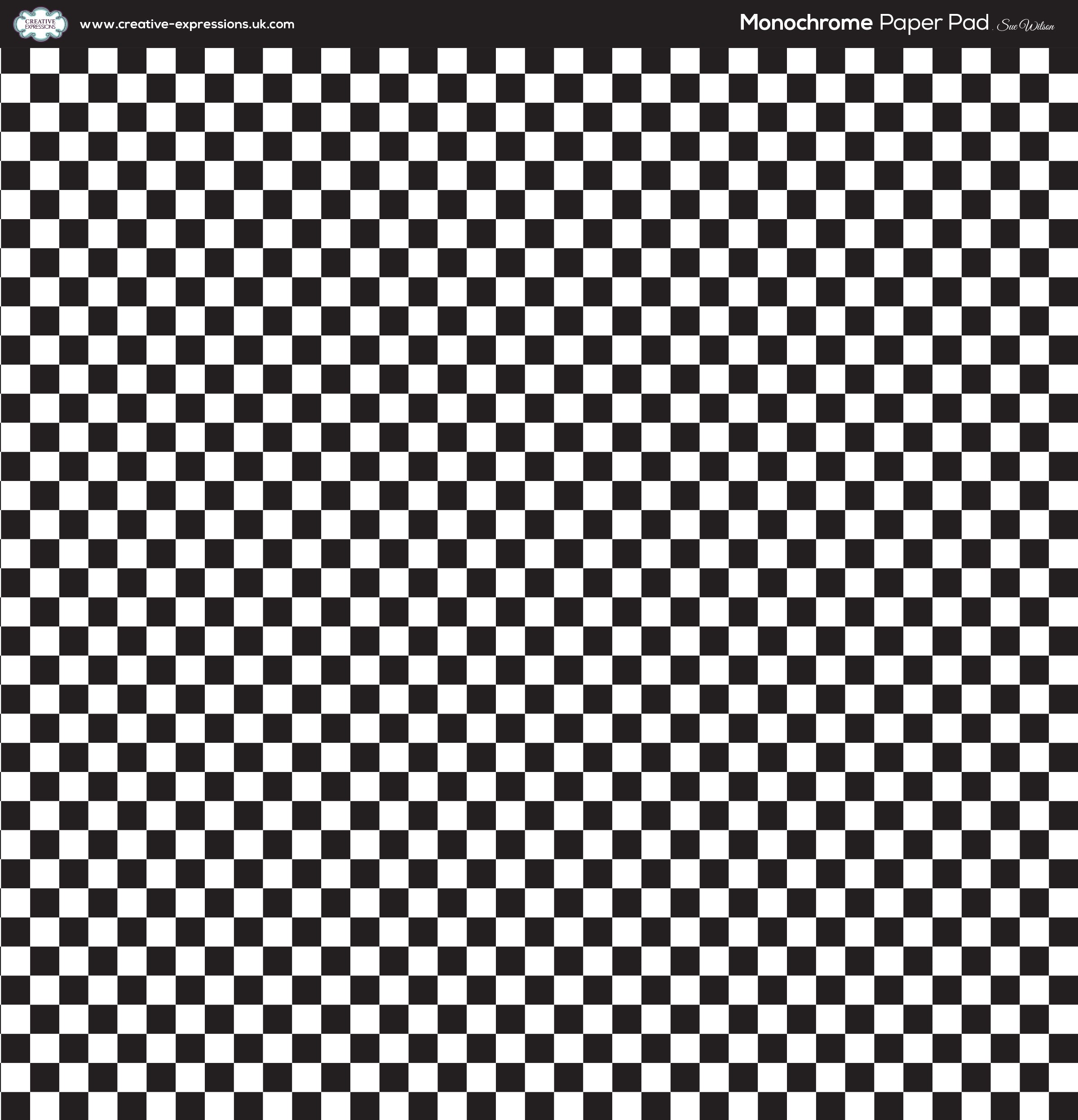 Creative Expressions Sue Wilson Monochrome Stripes 8 in x 8 in Paper Pad