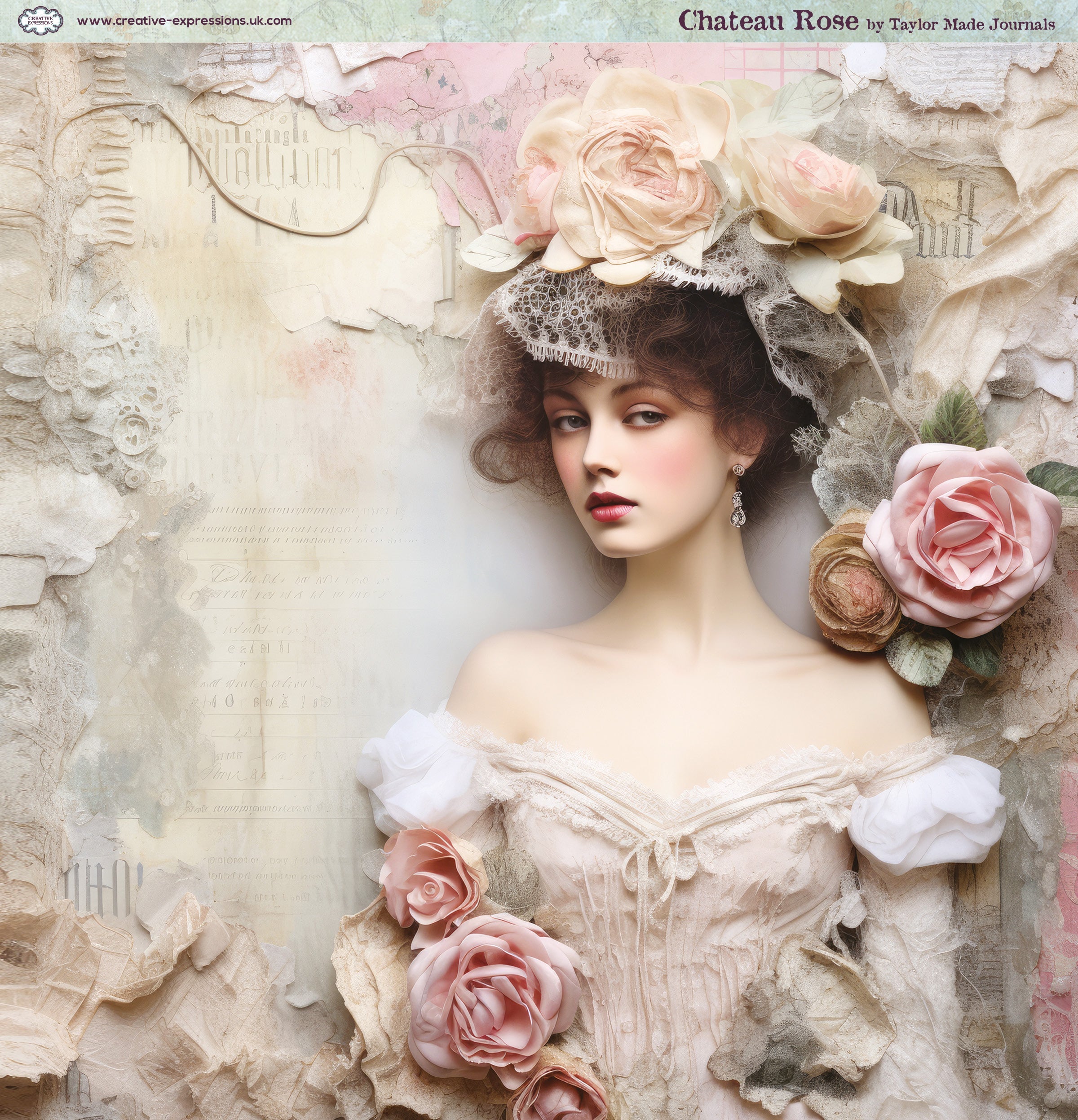 Creative Expressions Taylor Made Journals Chateau Rose 8 in x 8 in Paper Pad