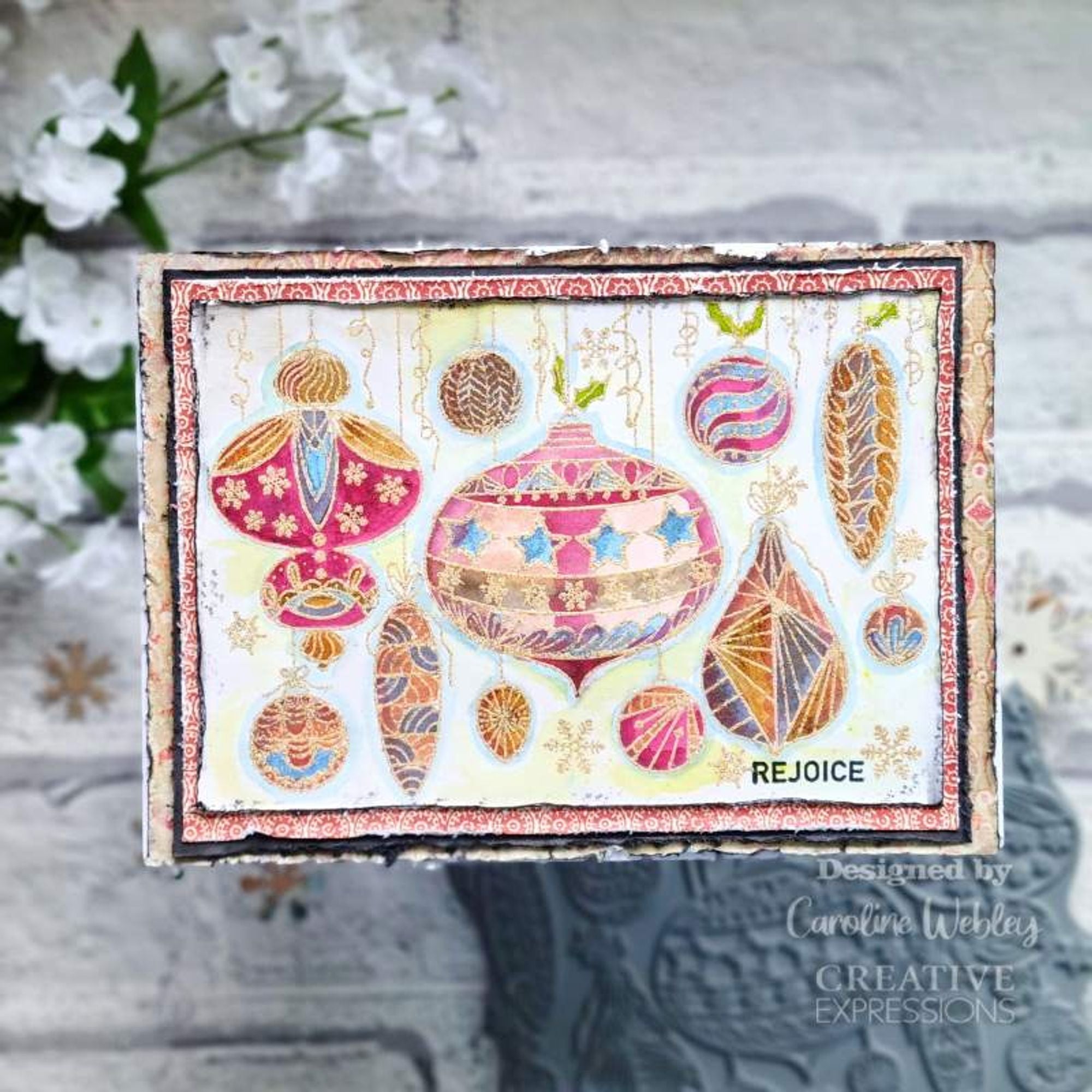 Creative Expressions Bonnita Moaby Vintage Baubles 5.8 in x 4 in Rubber Stamp