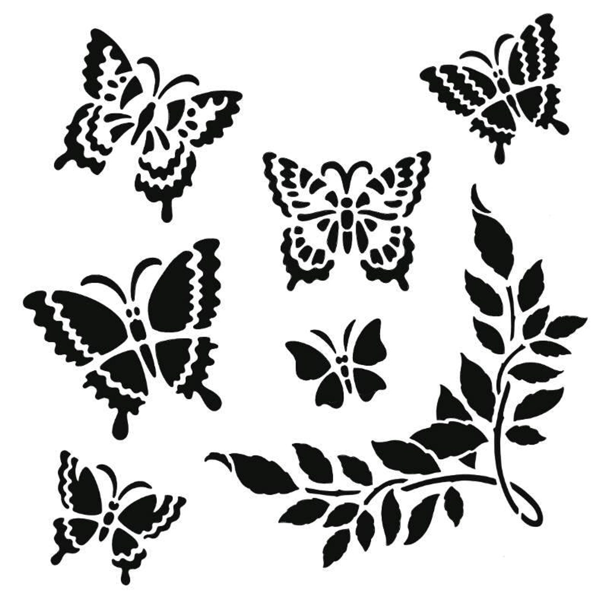 Creative Expressions Graceful Butterflies 7 in x 7 in Stencil