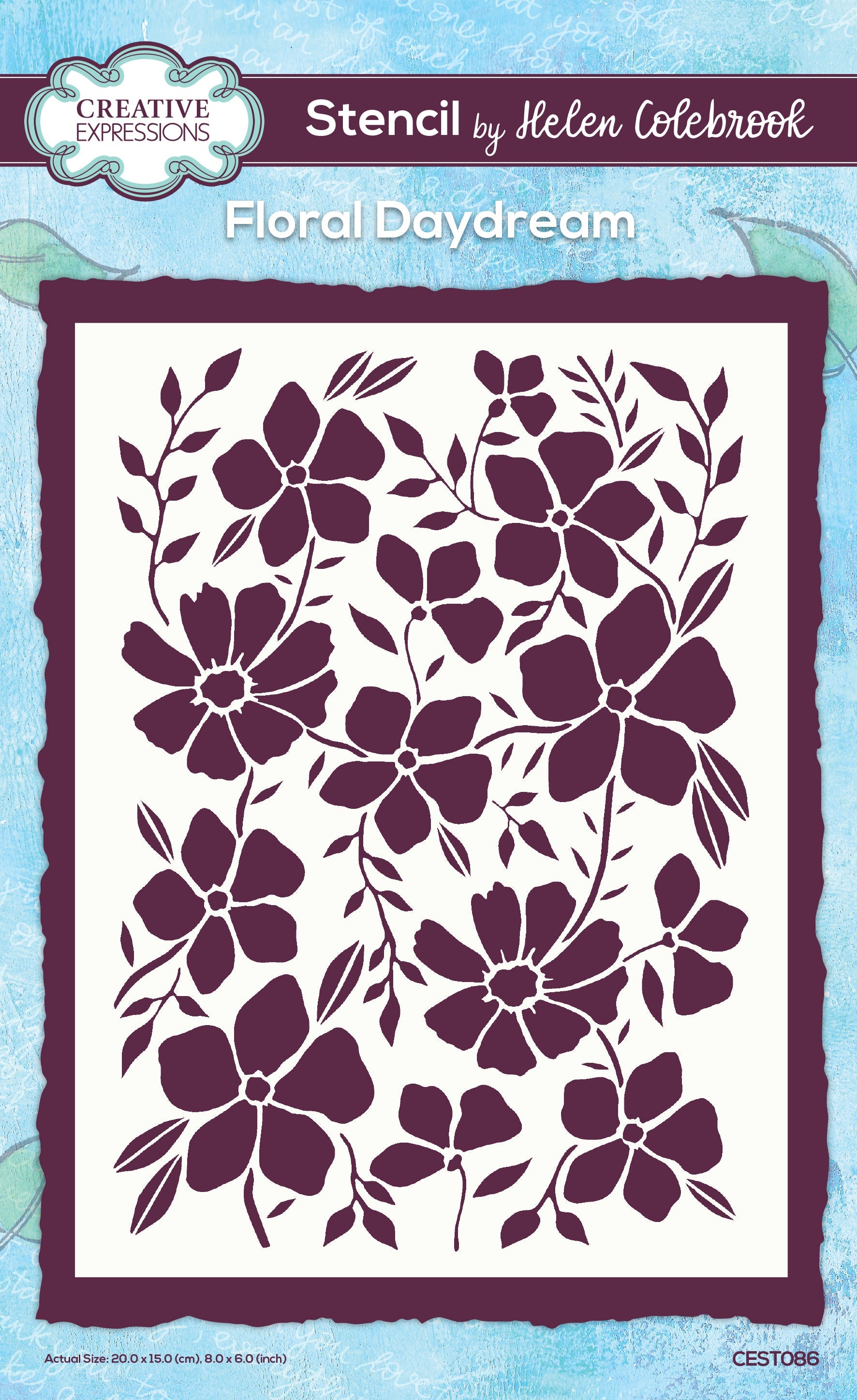Creative Expressions Helen Colebrook Floral Daydream 7 in x 5 in Stencil