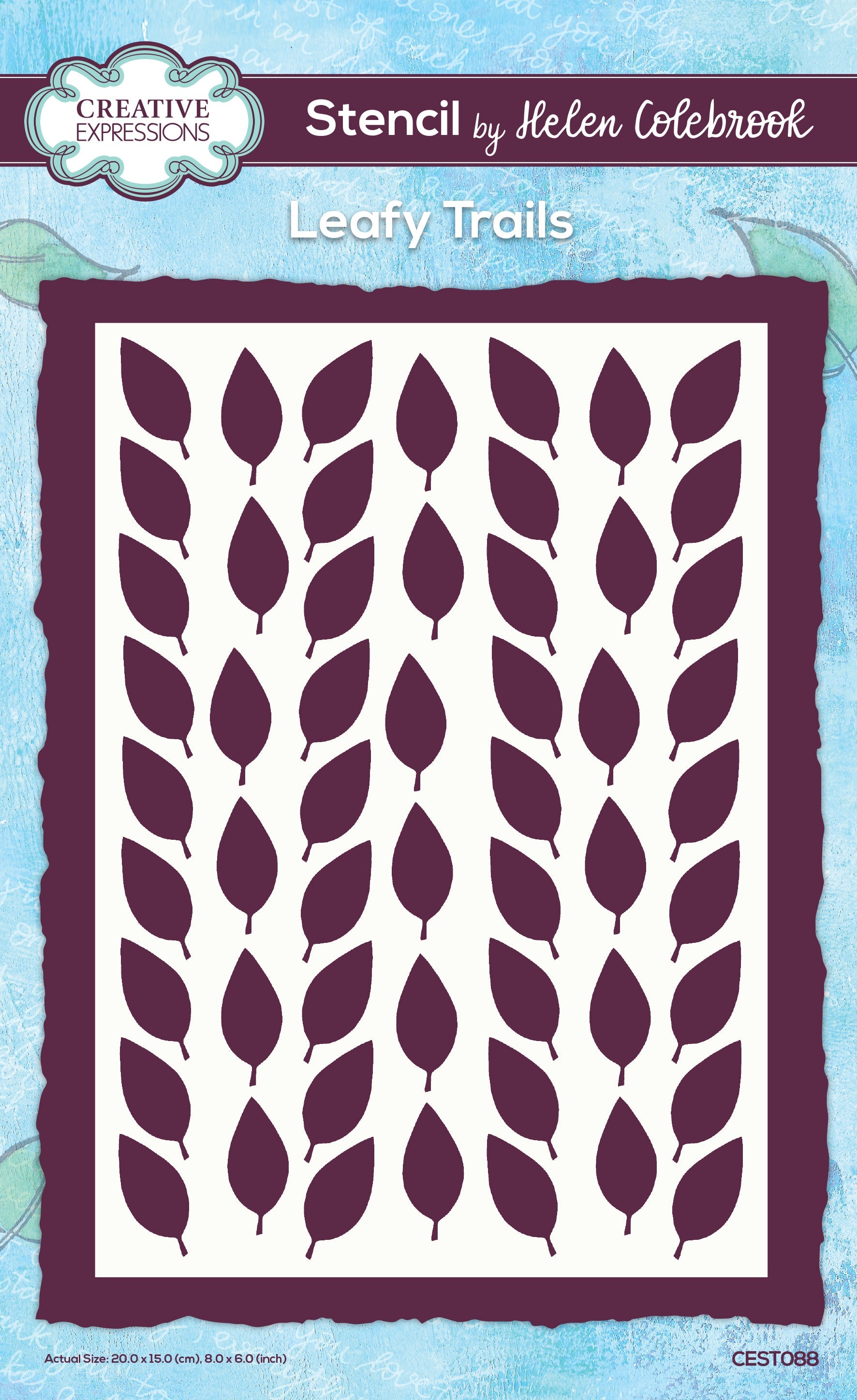 Creative Expressions Helen Colebrook Leafy Trails 7 in x 5 in Stencil