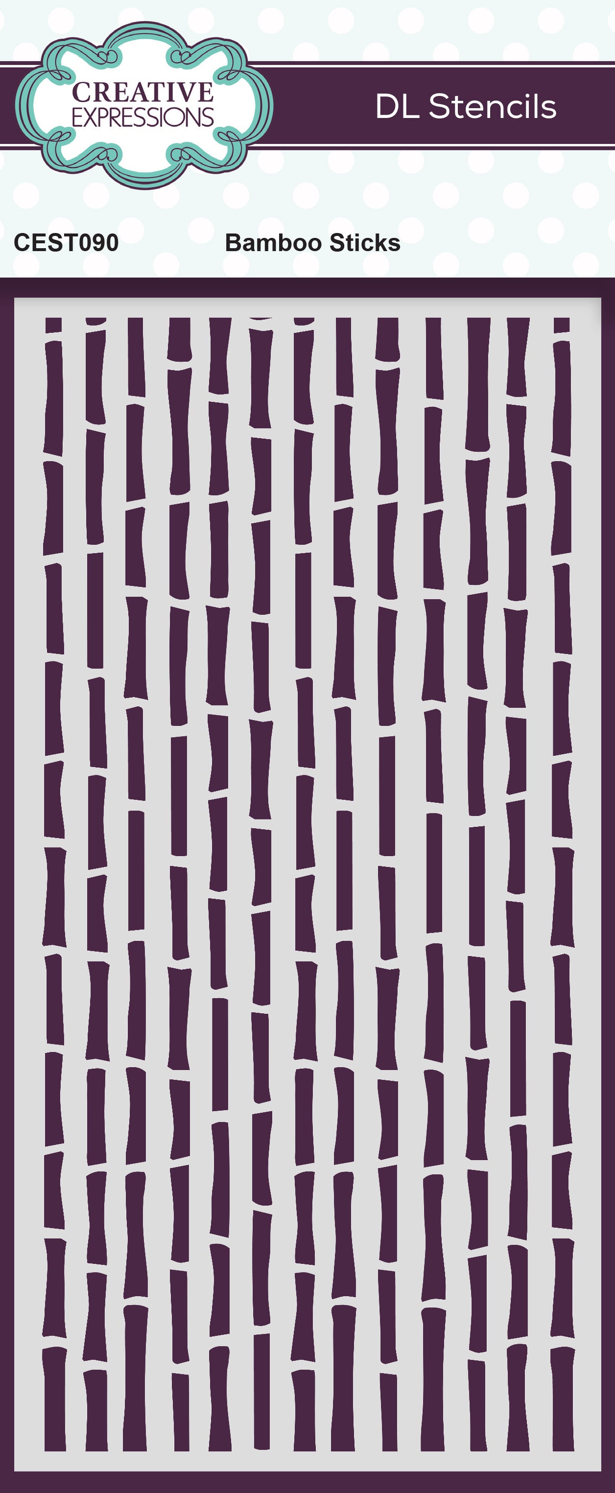 Creative Expressions Bamboo Sticks DL Stencil 4 in x 8 in (10.0 x 20.3 cm)