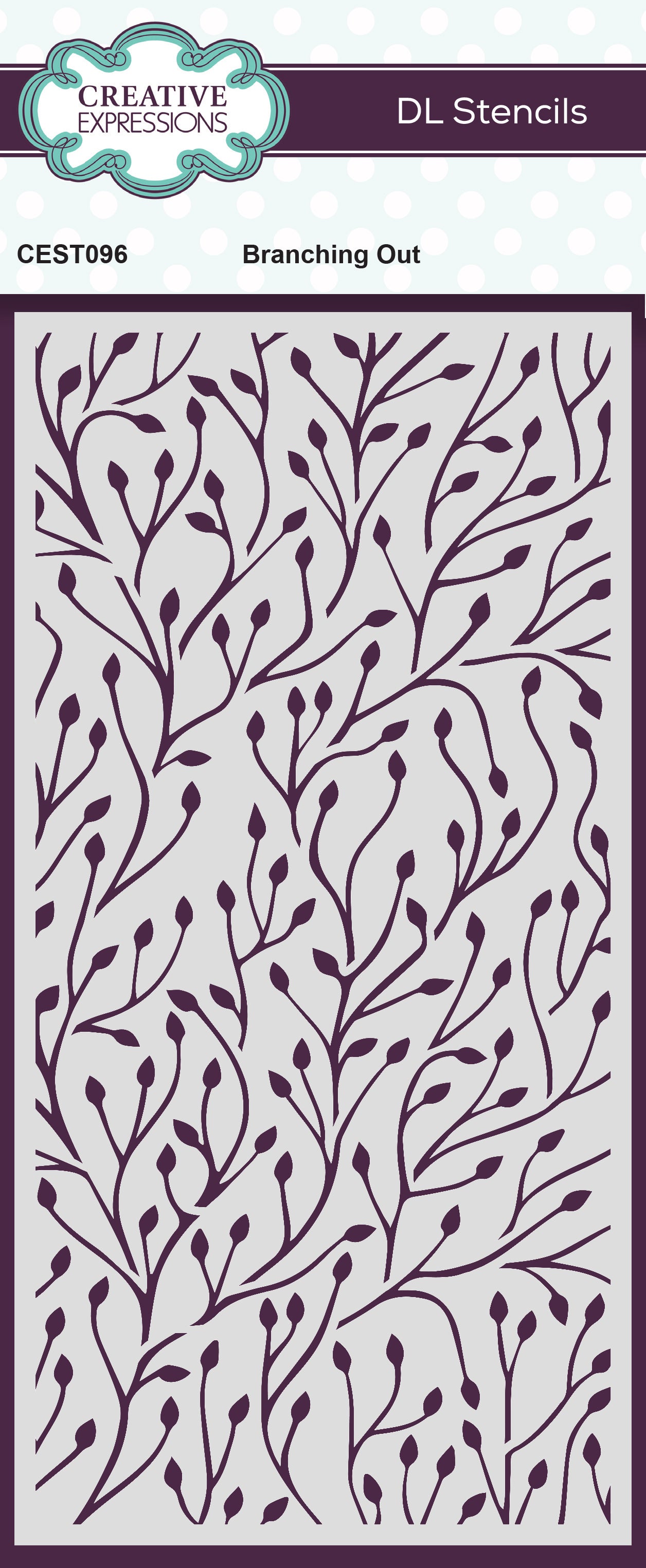 Creative Expressions Branching Out DL Stencil 4 in x 8 in (10.0 x 20.3 cm)