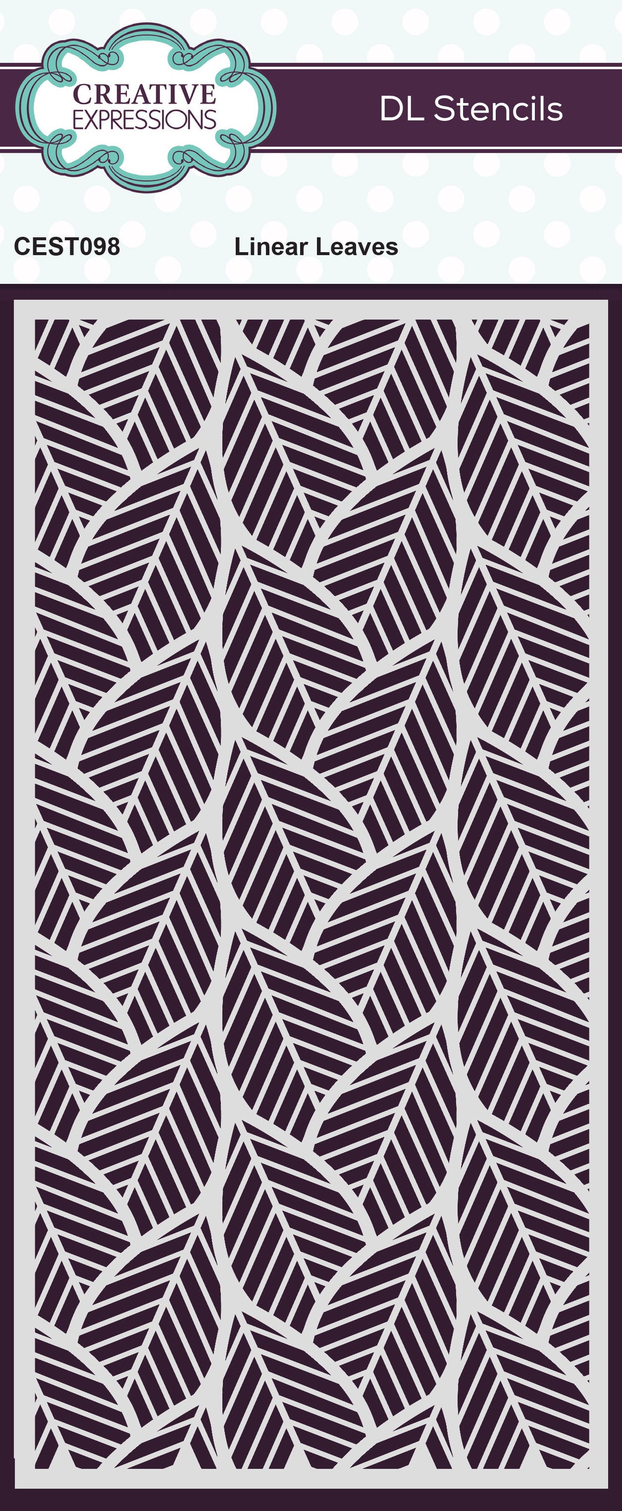 Creative Expressions Linear Leaves DL Stencil 4 in x 8 in (10.0 x 20.3 cm)