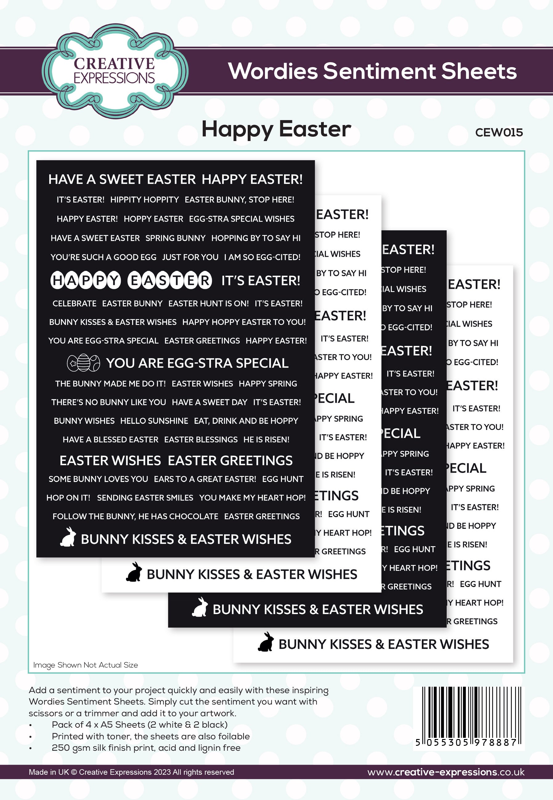 Creative Expressions Wordies Happy Easter Sentiment Sheets